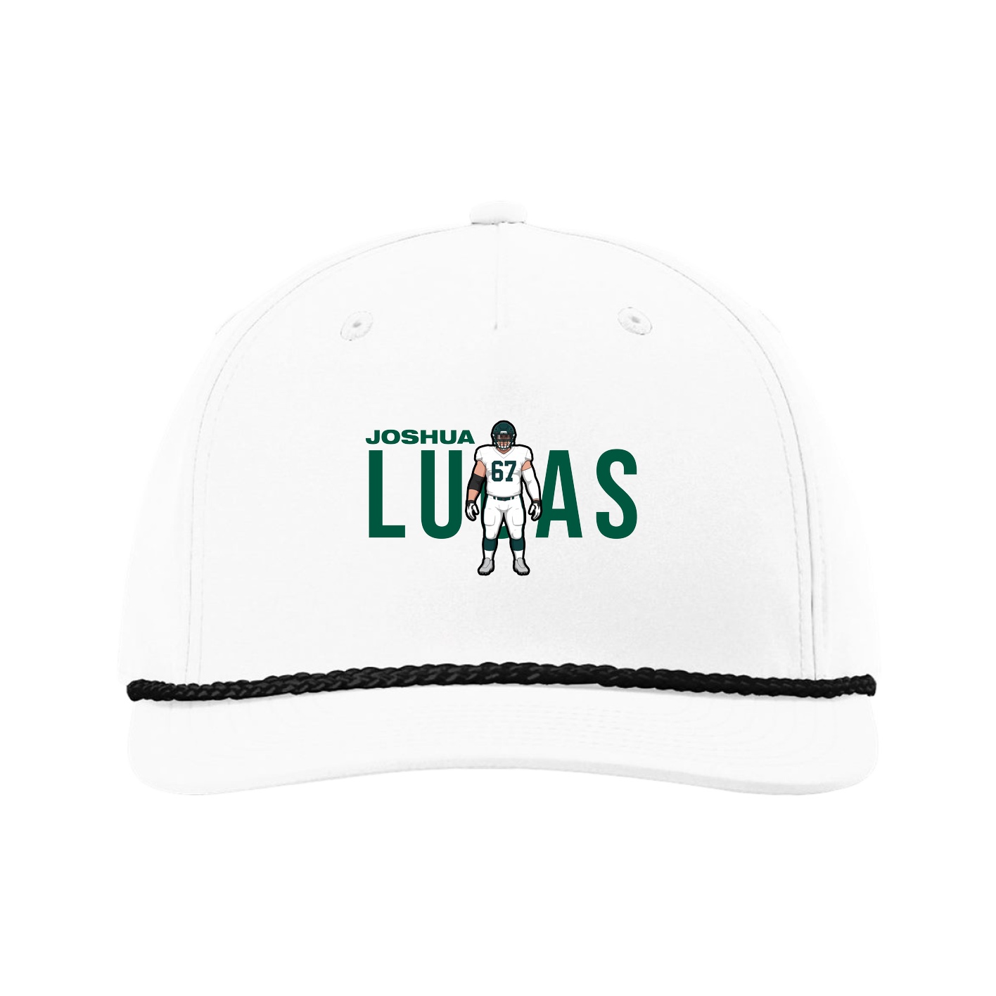 Five-Panel Classic Rope Cap — Player Name in White