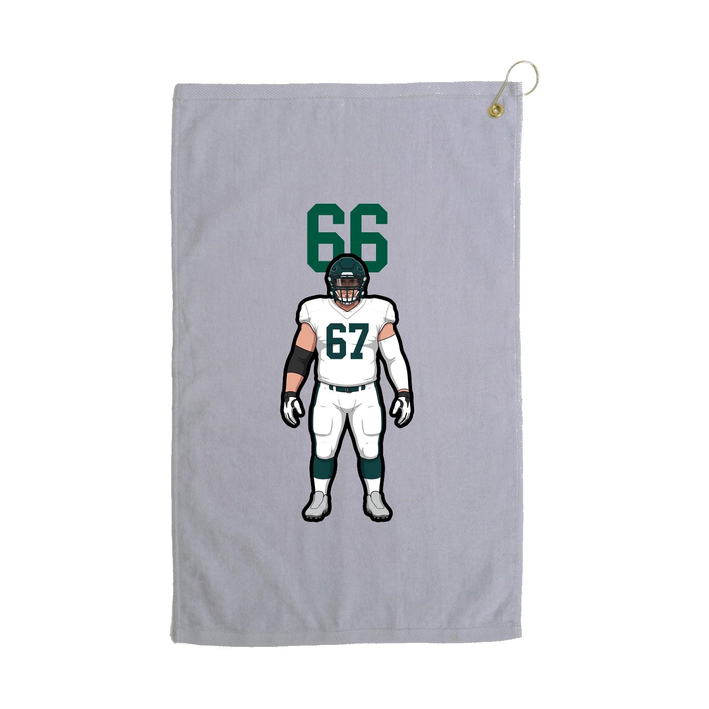 Golf Towel — Number Top in Grey
