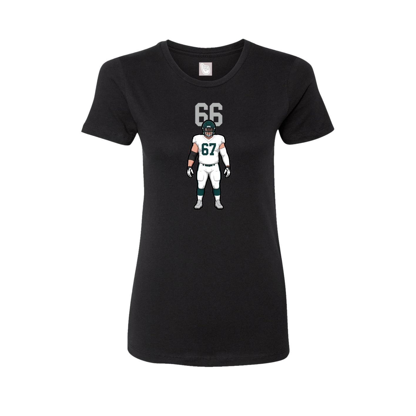 Fitted Women's Tee — Number Top in Black