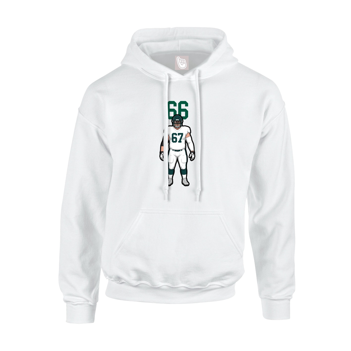 Hoodie — Number Top in White