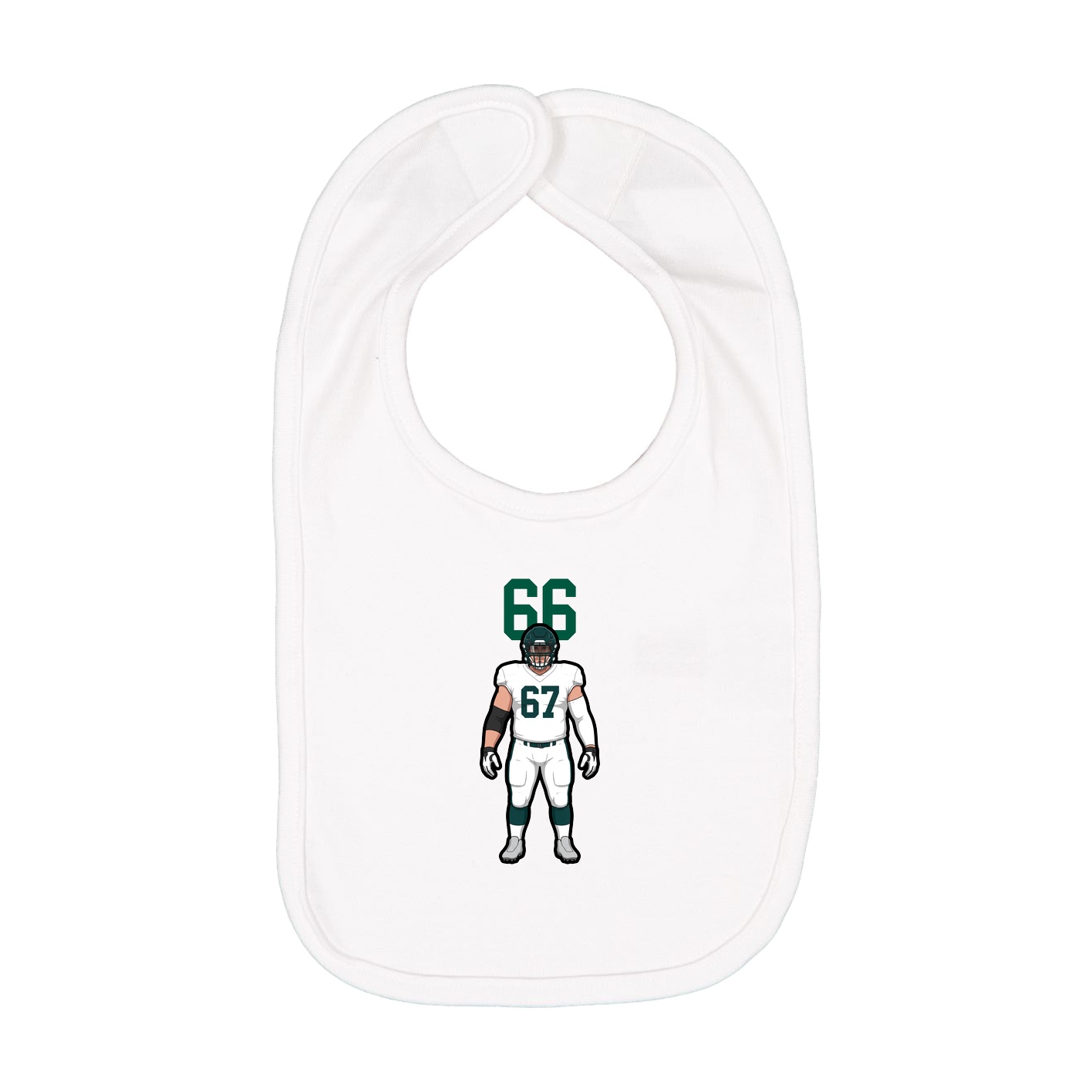 Infant Bib — Number Top in White
