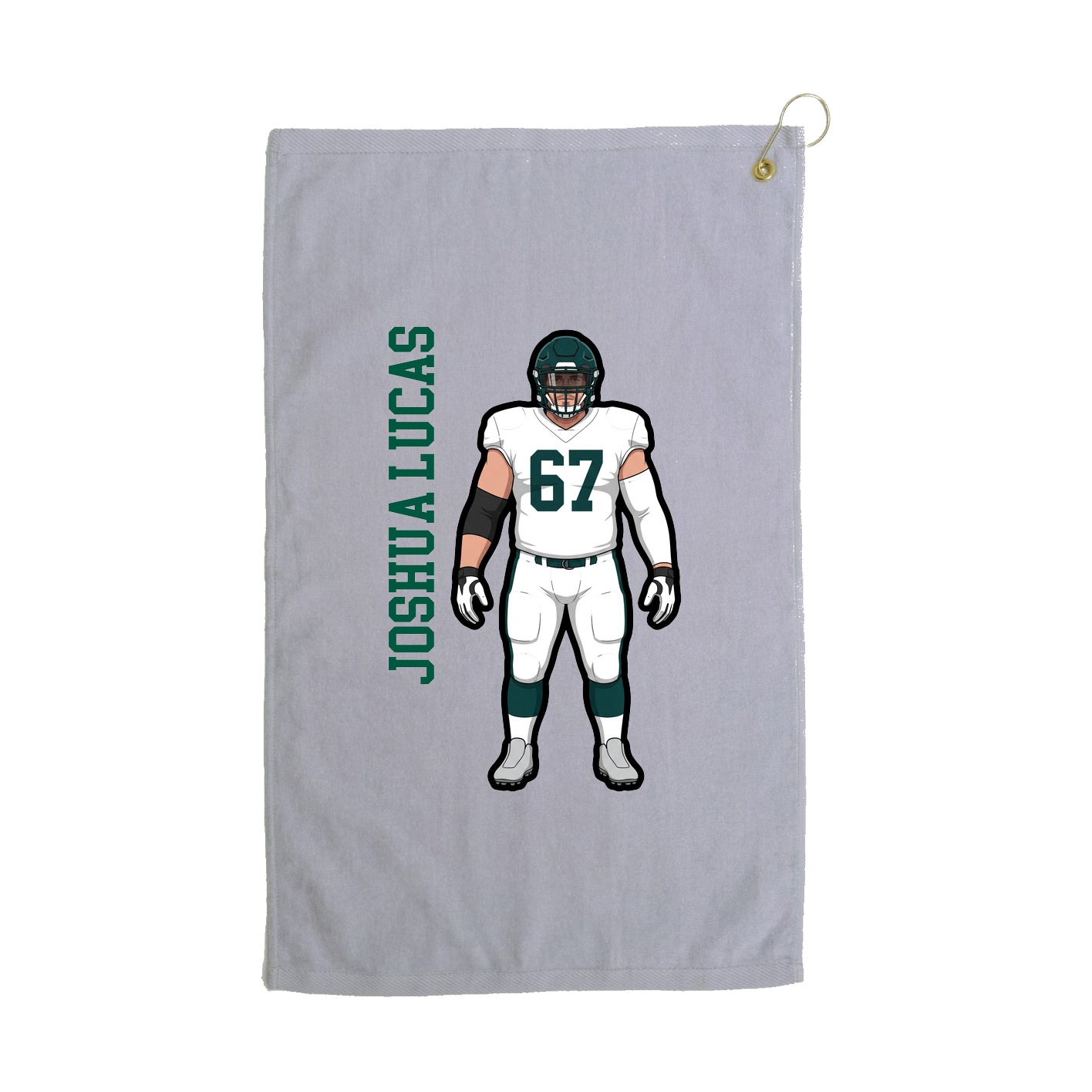 Golf Towel — Name Vertical in Grey