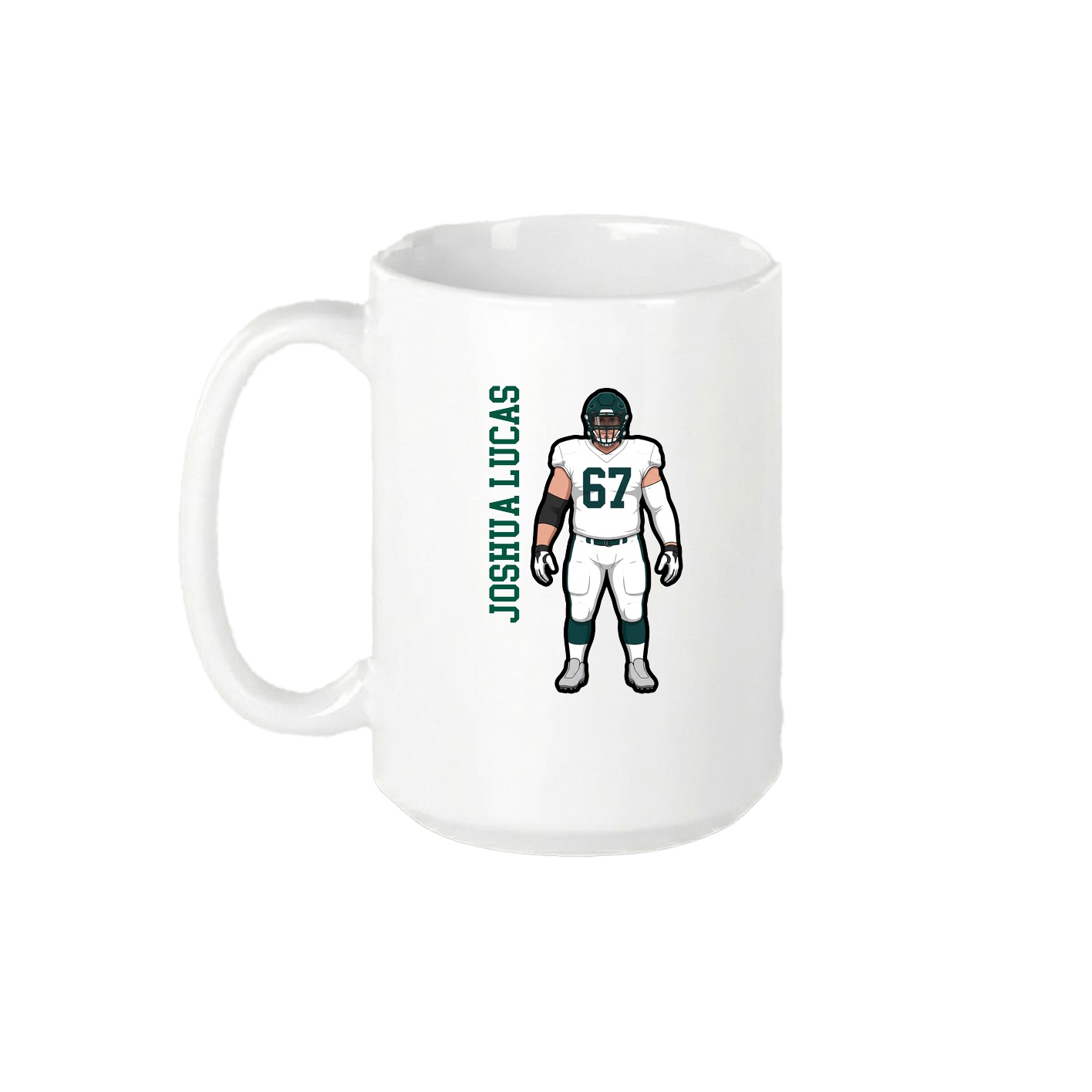 15oz Coffee Mug — Name Vertical in White
