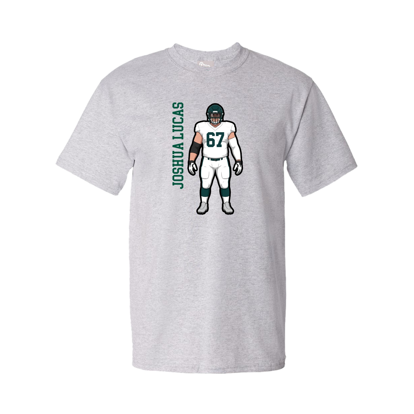Tee — Name Vertical in Grey