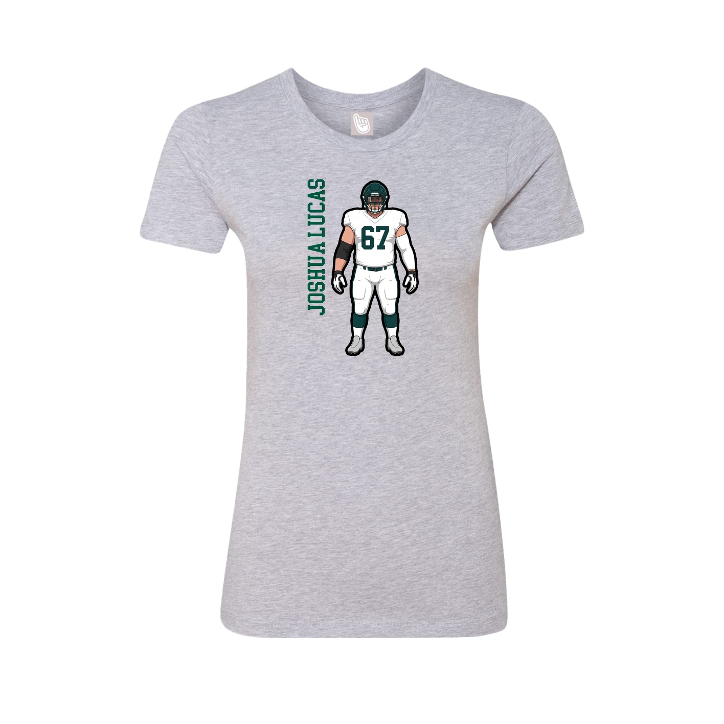 Fitted Women's Tee — Name Vertical in Grey