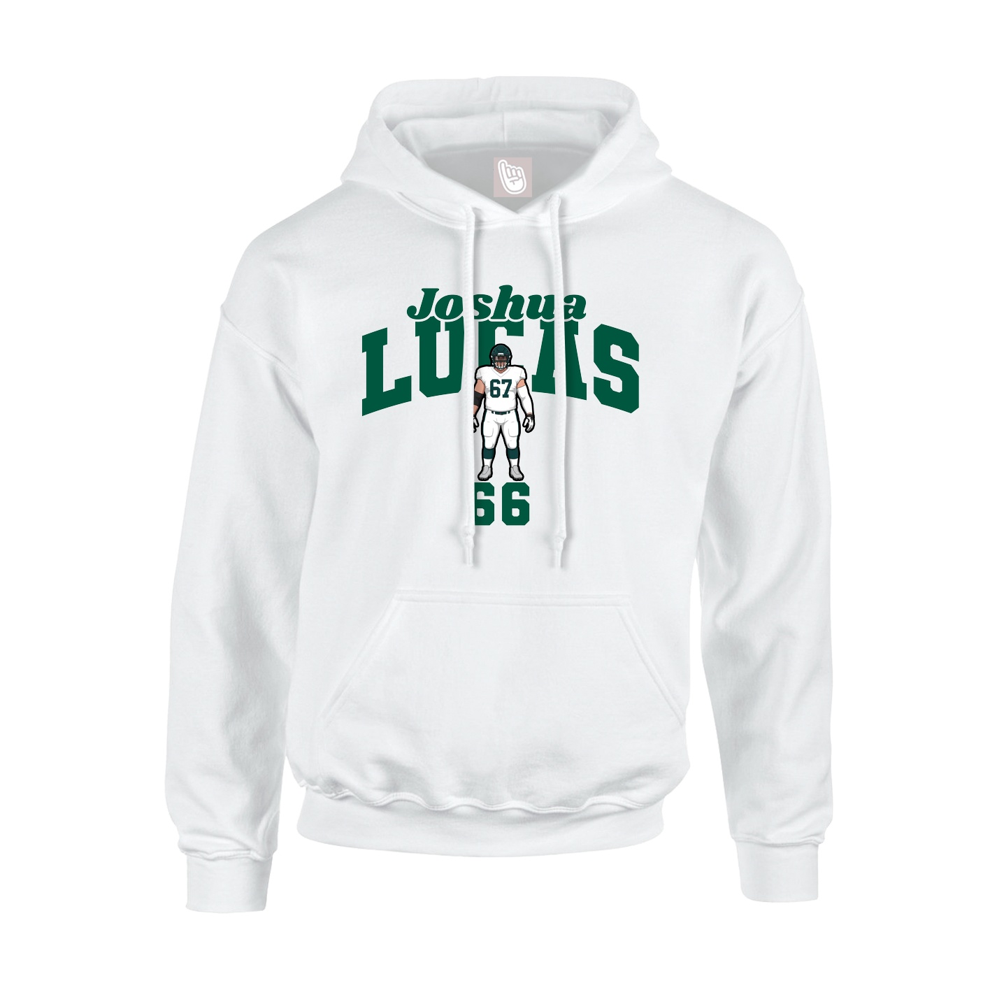 Youth Hoodie — Signature Arch in White
