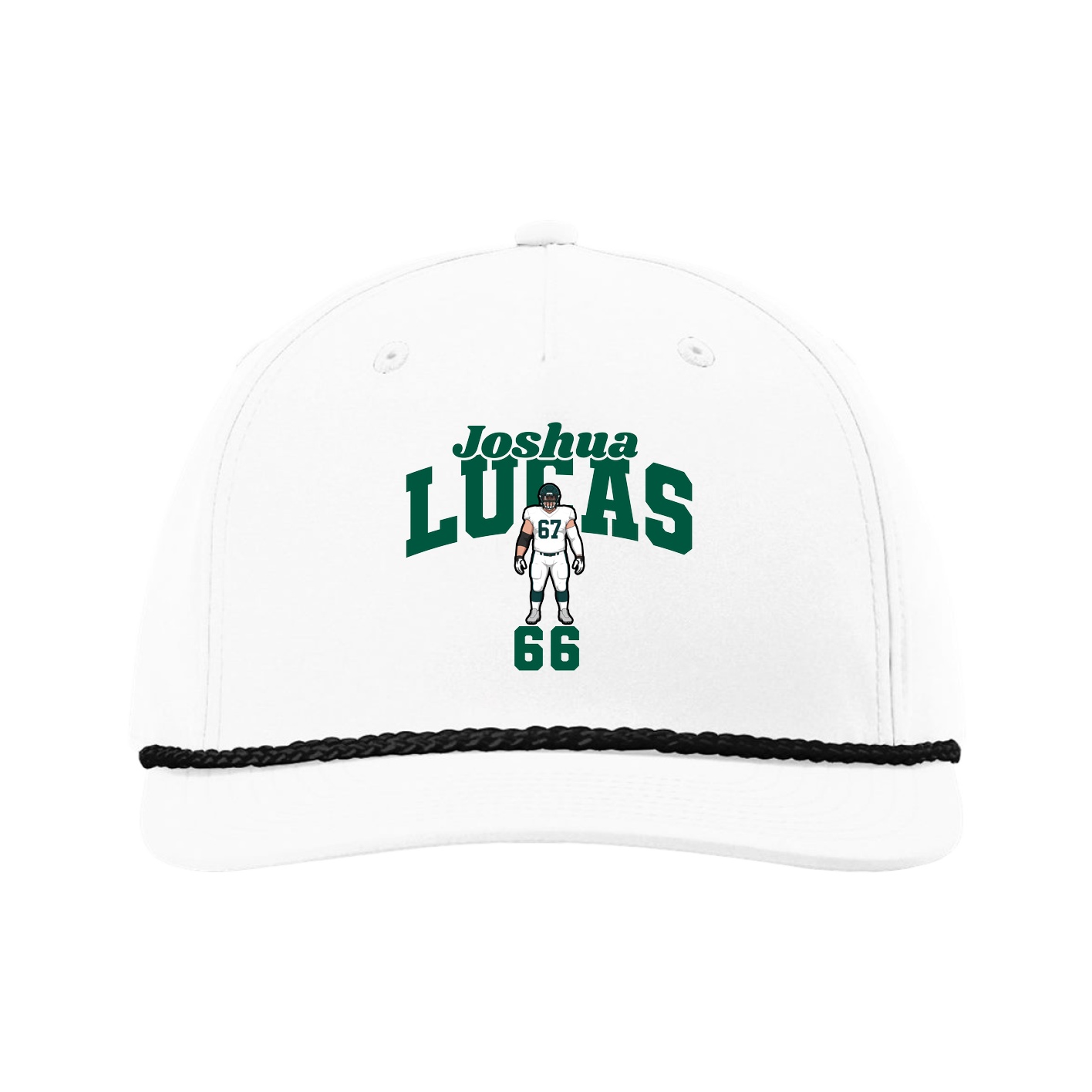 Five-Panel Classic Rope Cap — Signature Arch in White