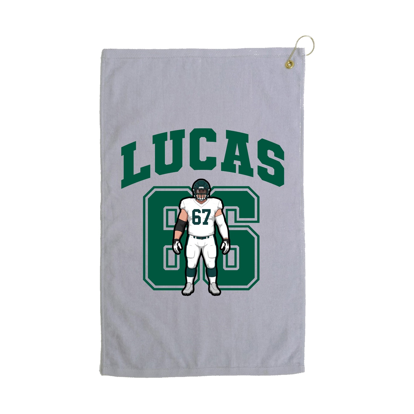 Golf Towel — Number in Grey