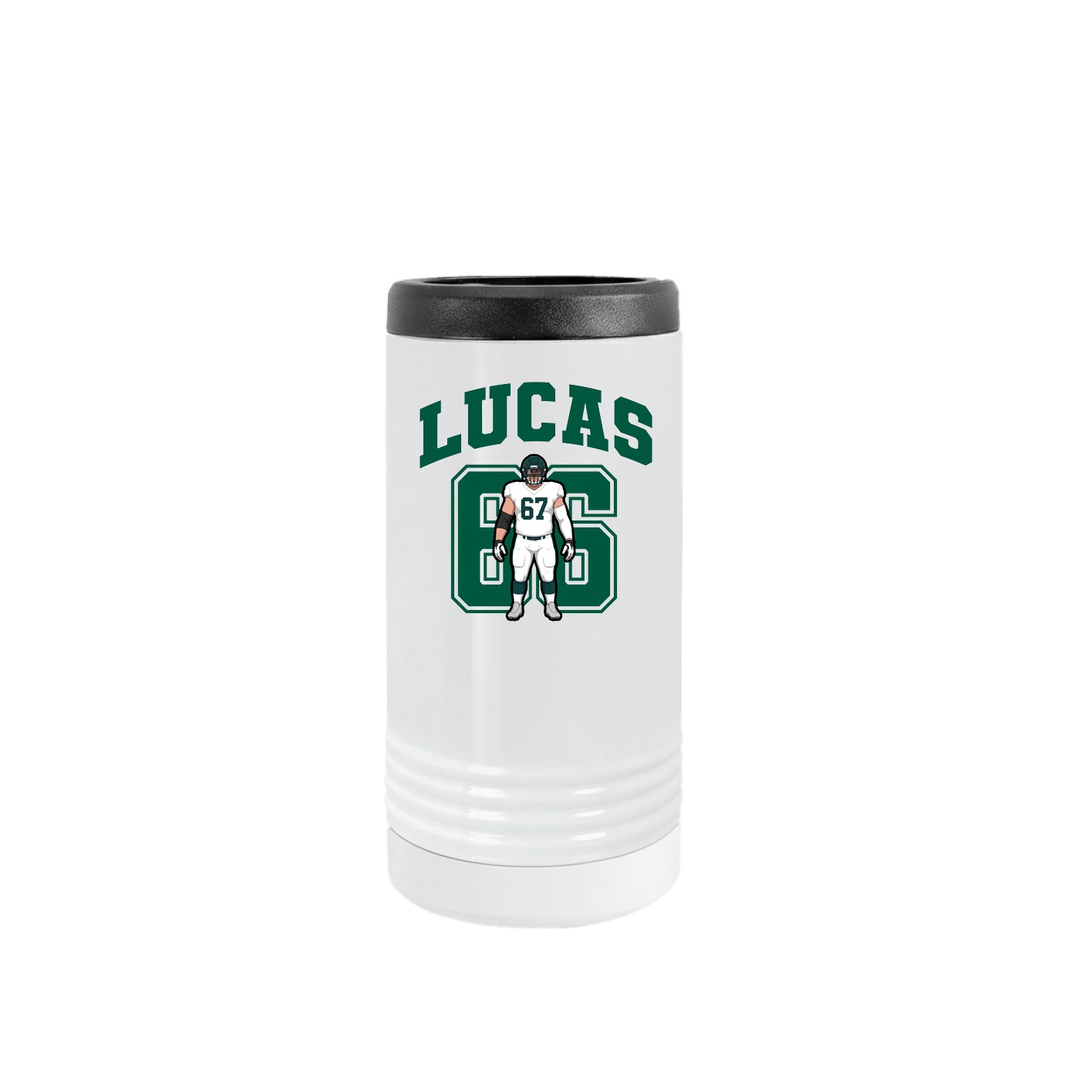 Slim Beverage Holder — Number in White