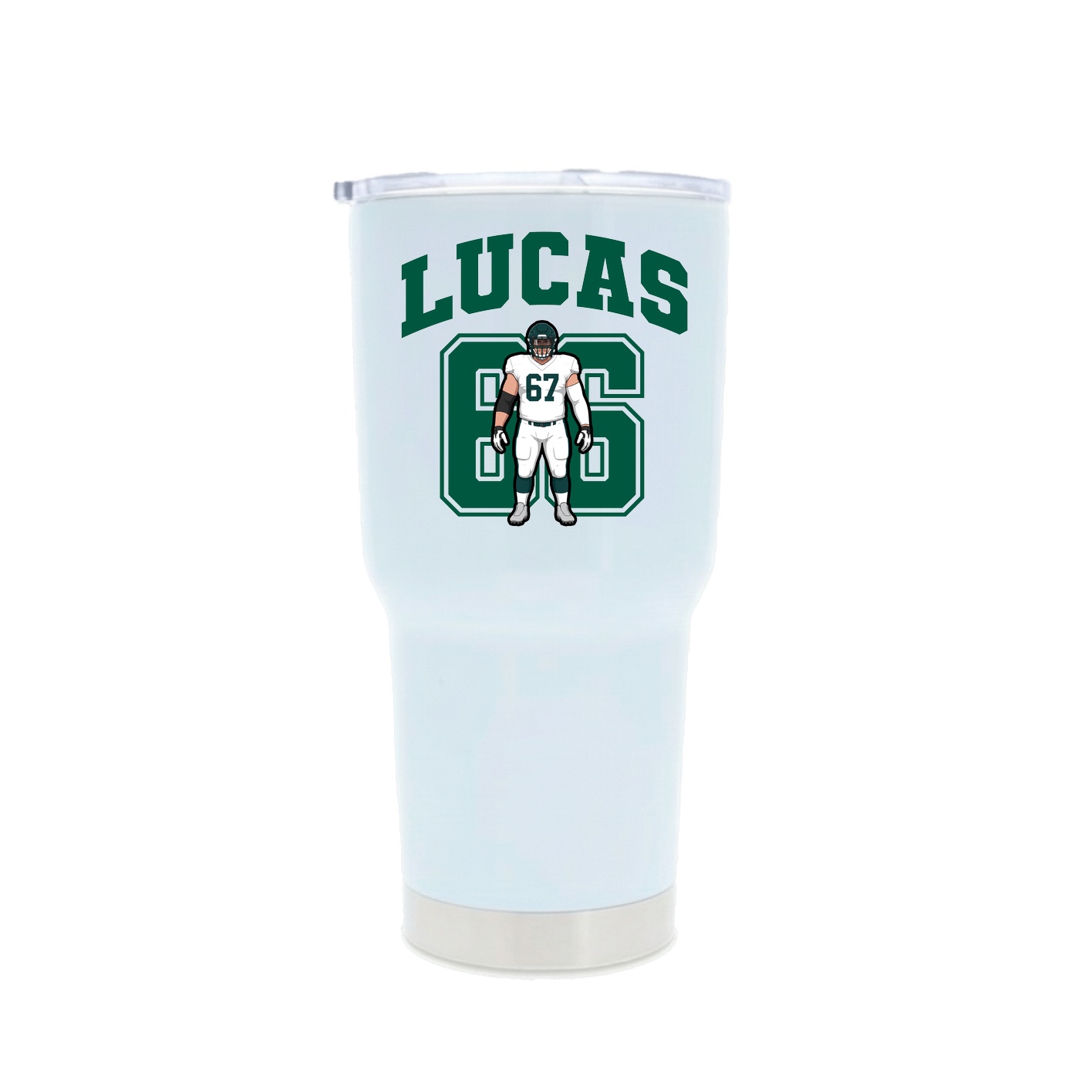 30oz Stainless Steel Tumbler — Number in White