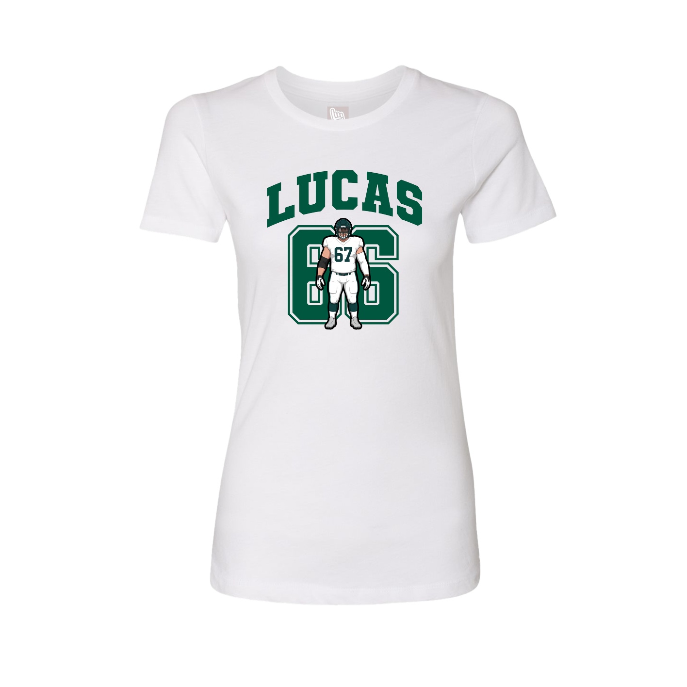 Fitted Women's Tee — Number in White