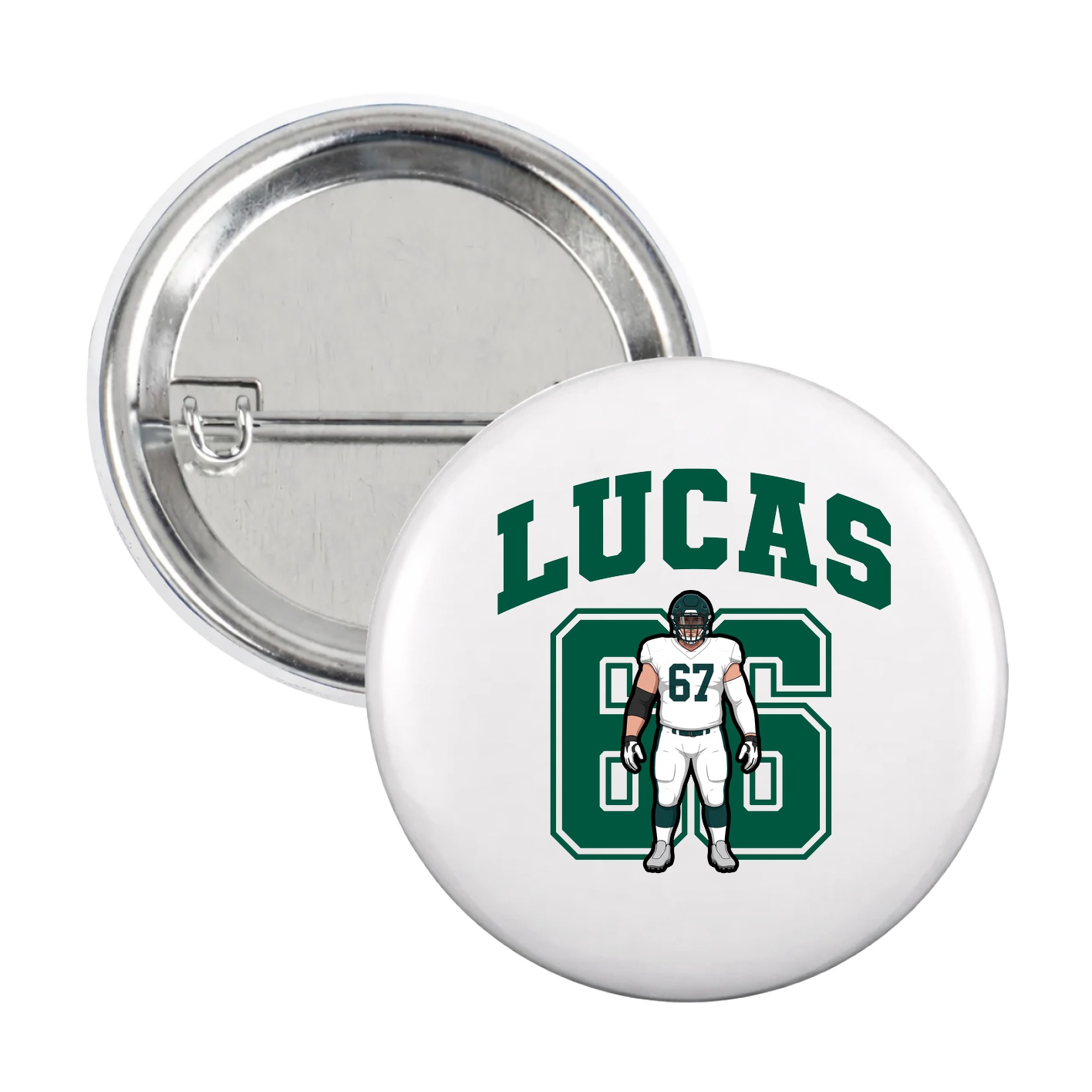 Game Day Button — Number in White