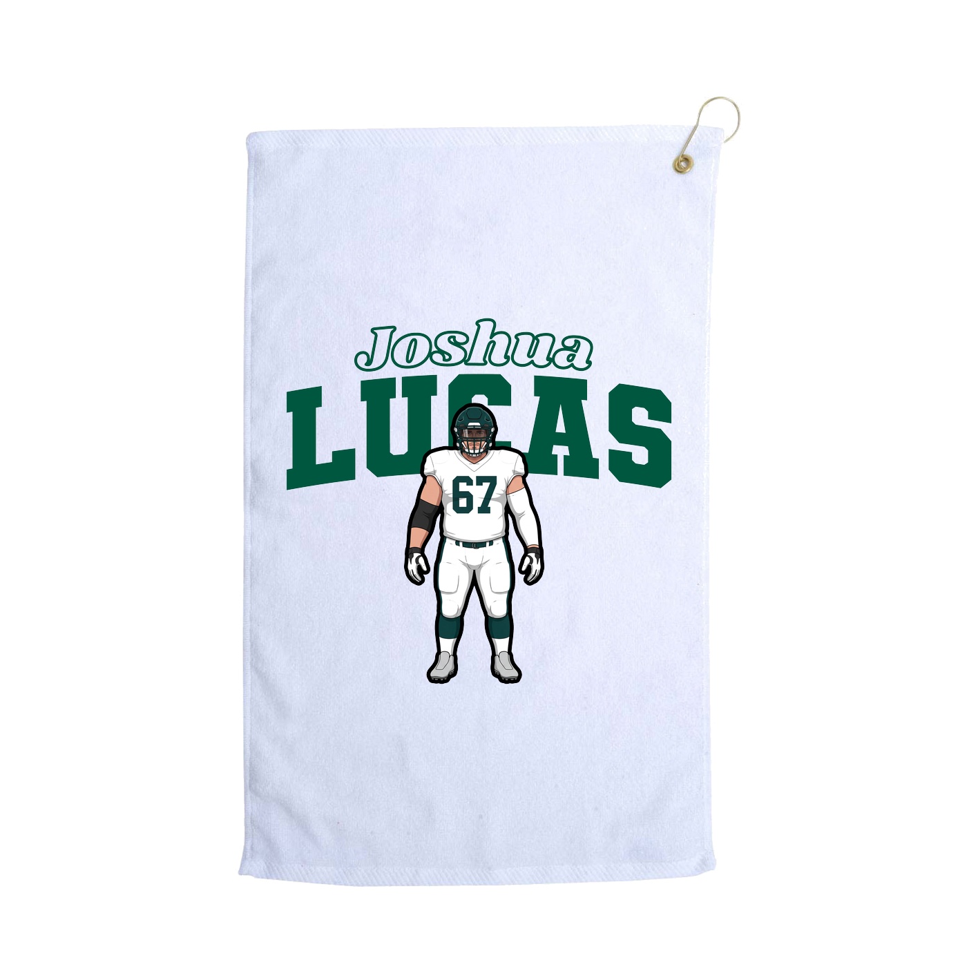 Golf Towel — Name Arch in White