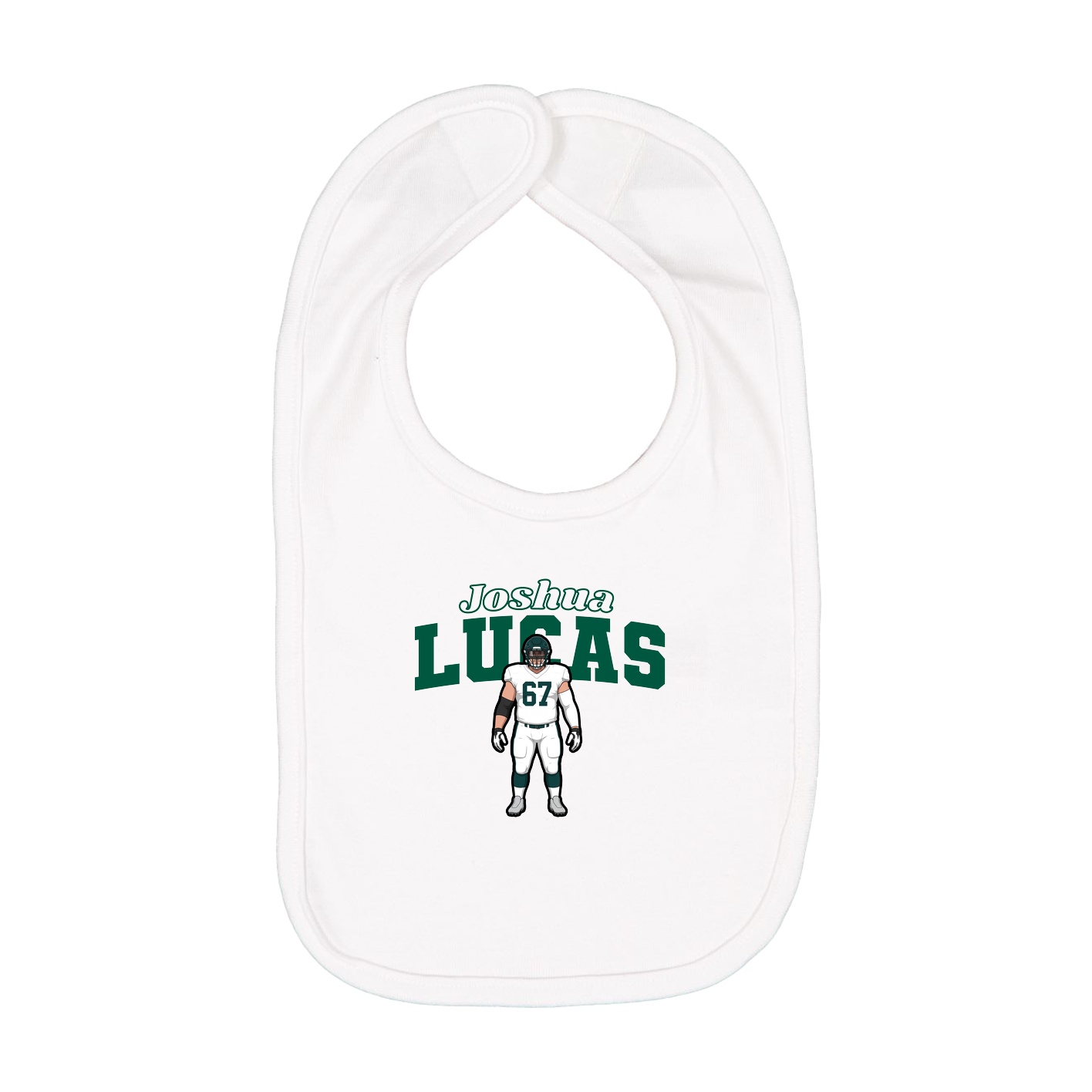 Infant Bib — Name Arch in White