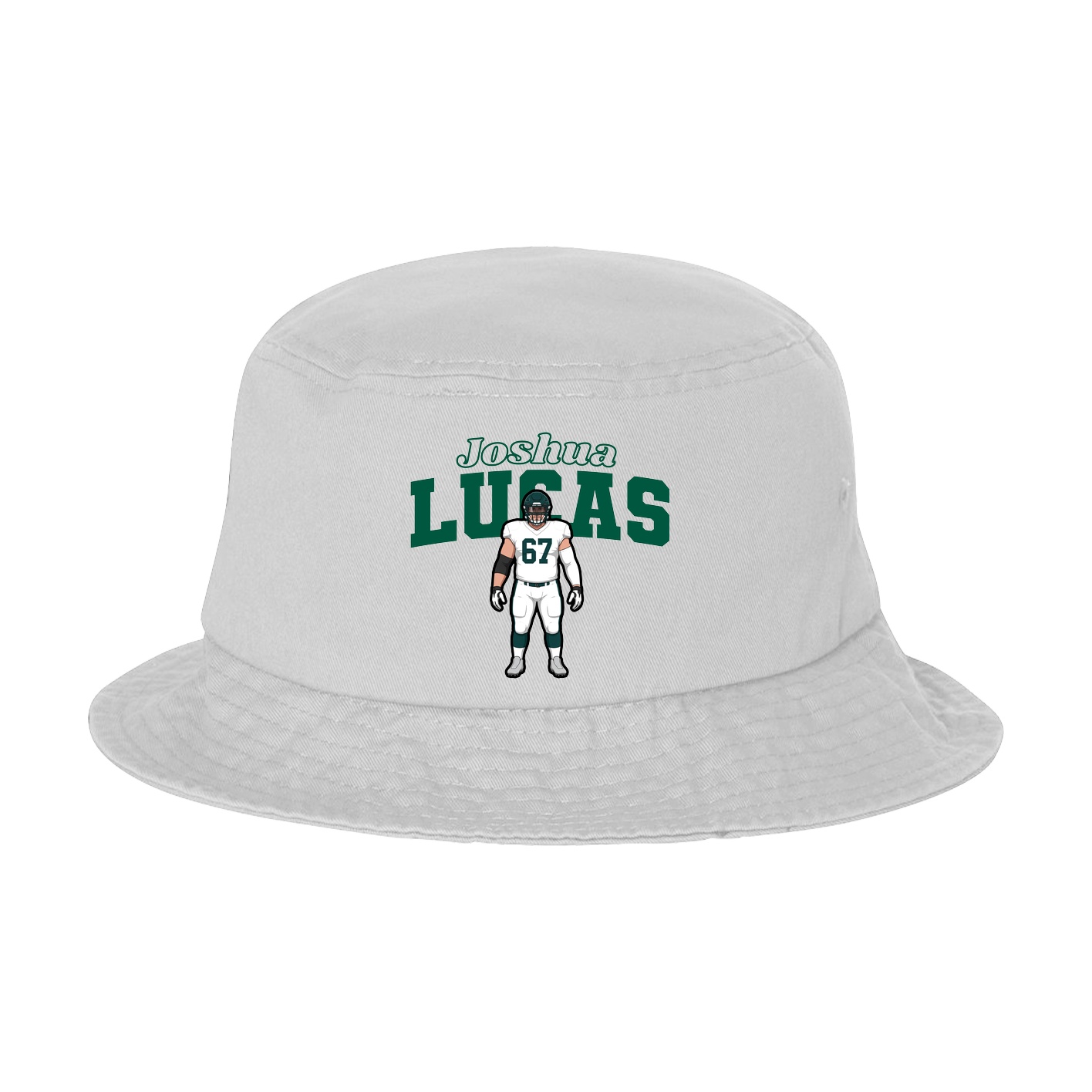 Bucket Cap — Name Arch in White
