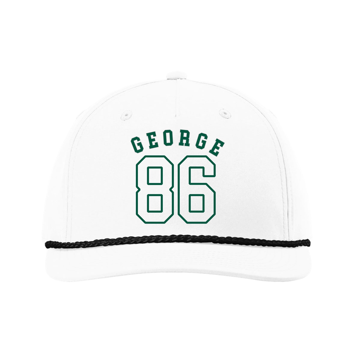 Five-Panel Classic Rope Cap — Shirsey Arch in White
