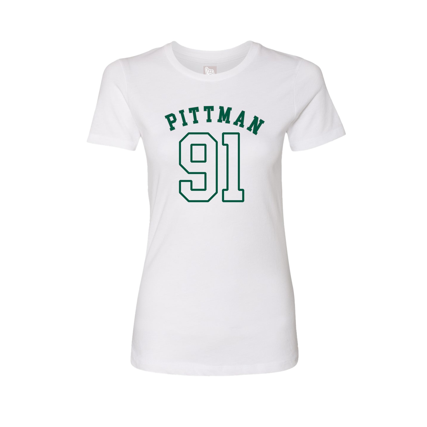 Fitted Women's Tee — Shirsey Arch in White