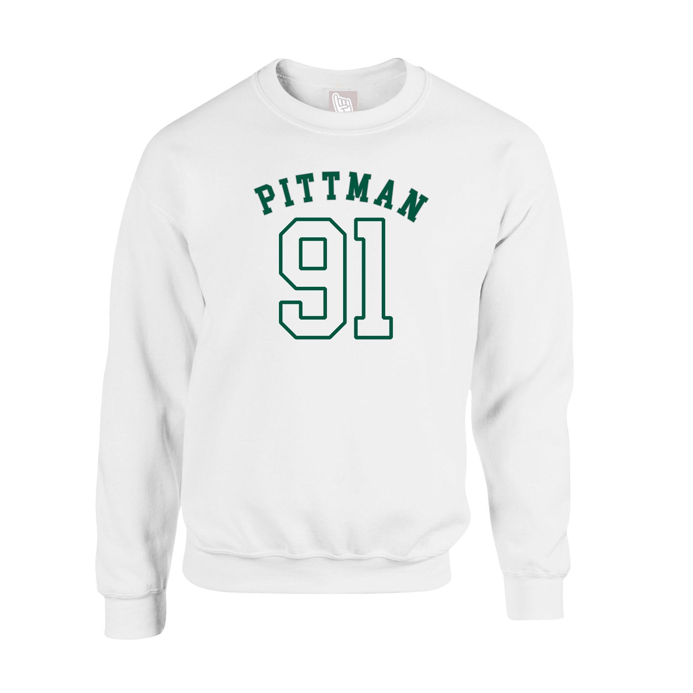 Fleece Crew — Shirsey Arch in White