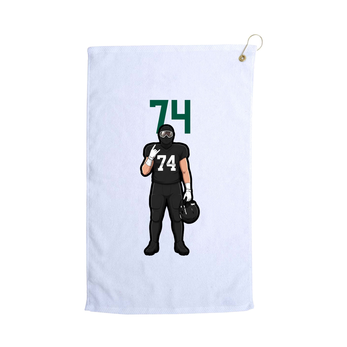 Golf Towel — Number Top in White