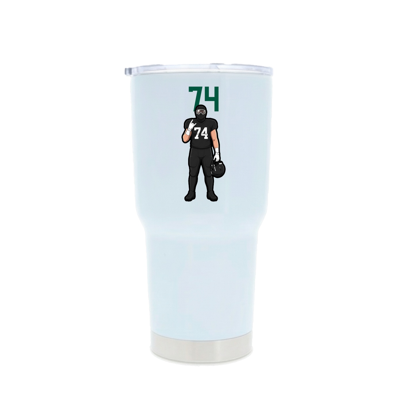30oz Stainless Steel Tumbler — Number Top in White