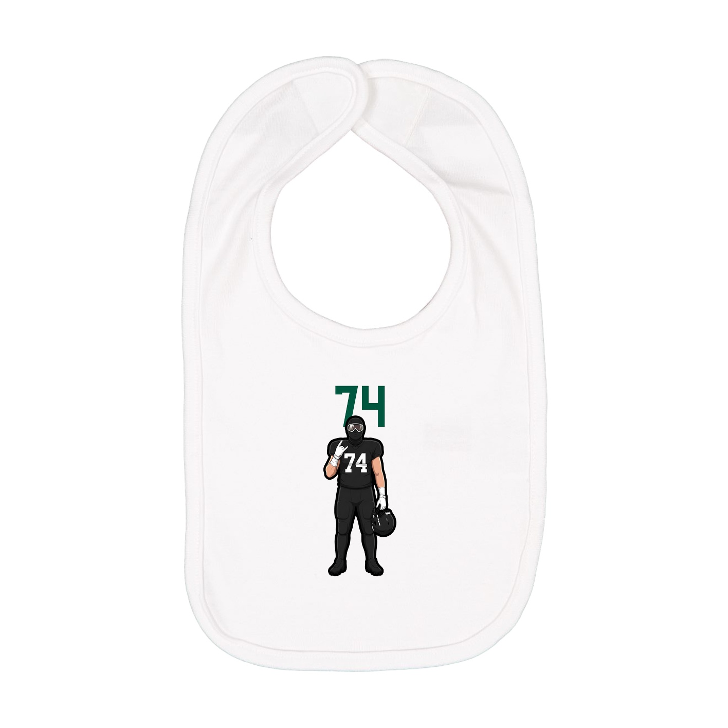 Infant Bib — Number Top in White