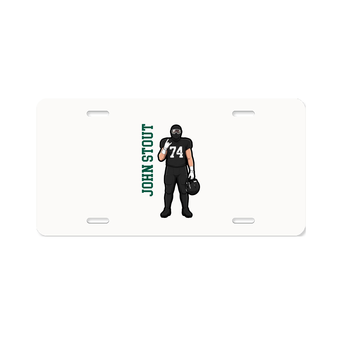 License Plate — Name Vertical in Classic