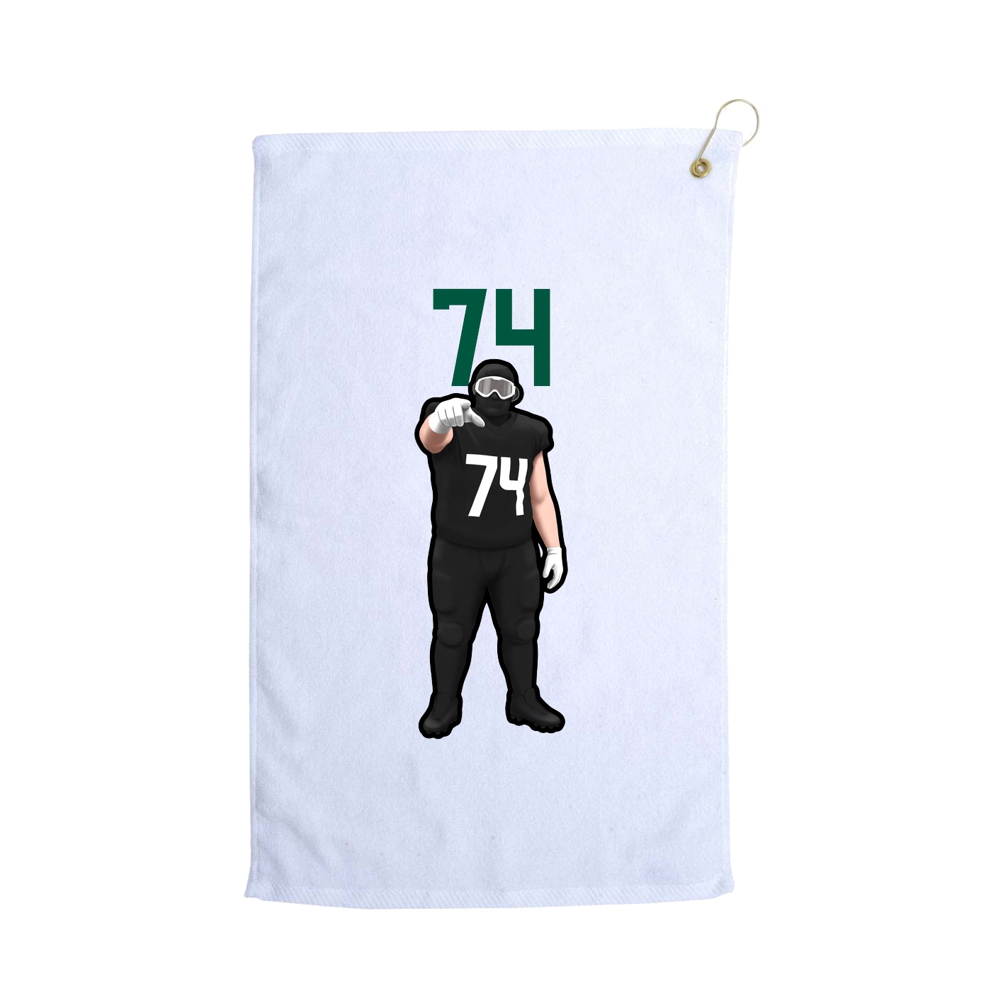 Golf Towel — Number Top in White