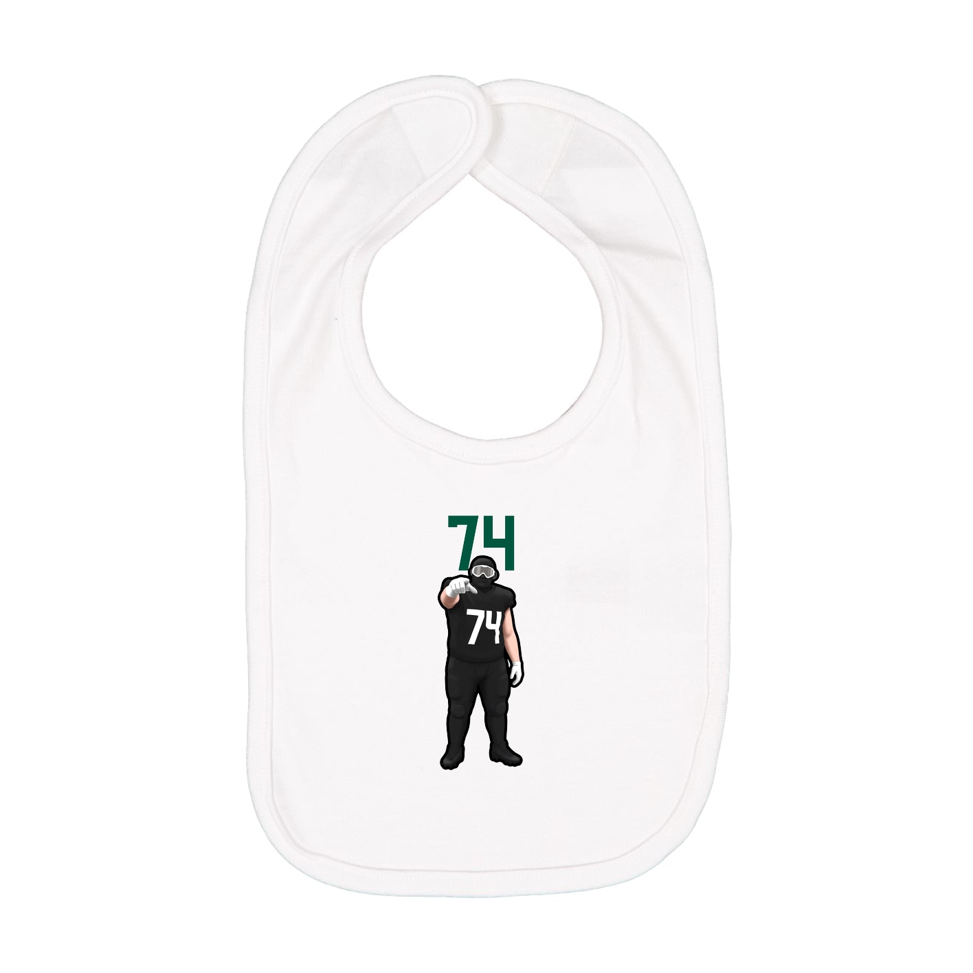 Infant Bib — Number Top in White