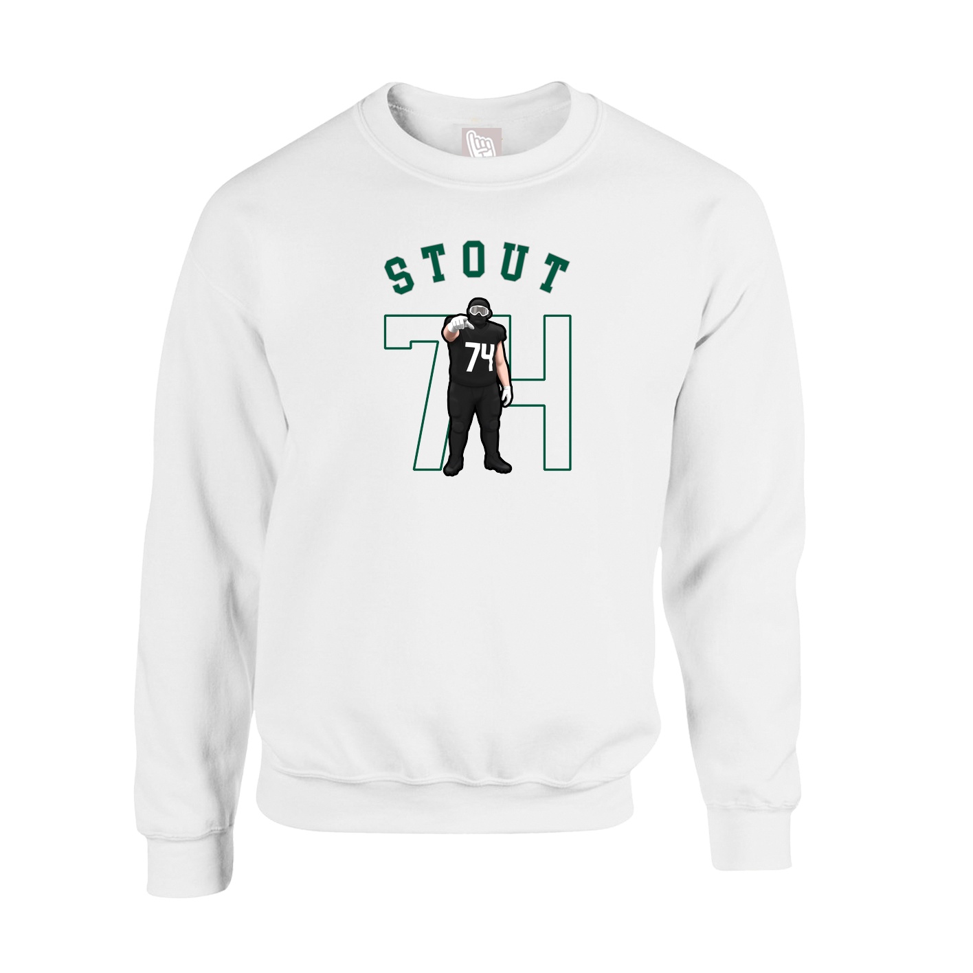 Fleece Crew — Shirsey Arch in White