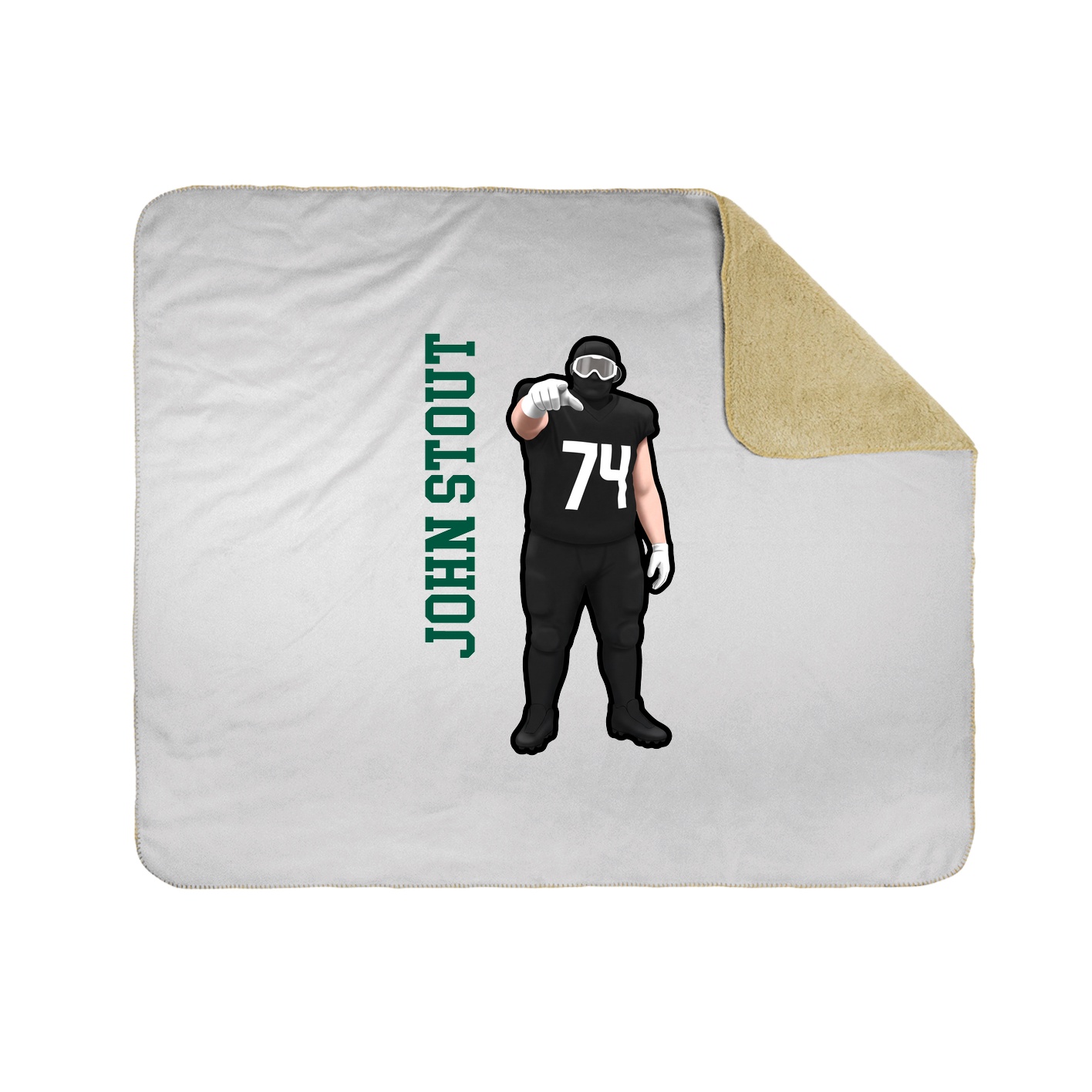 Throw Blanket — Name Vertical in White