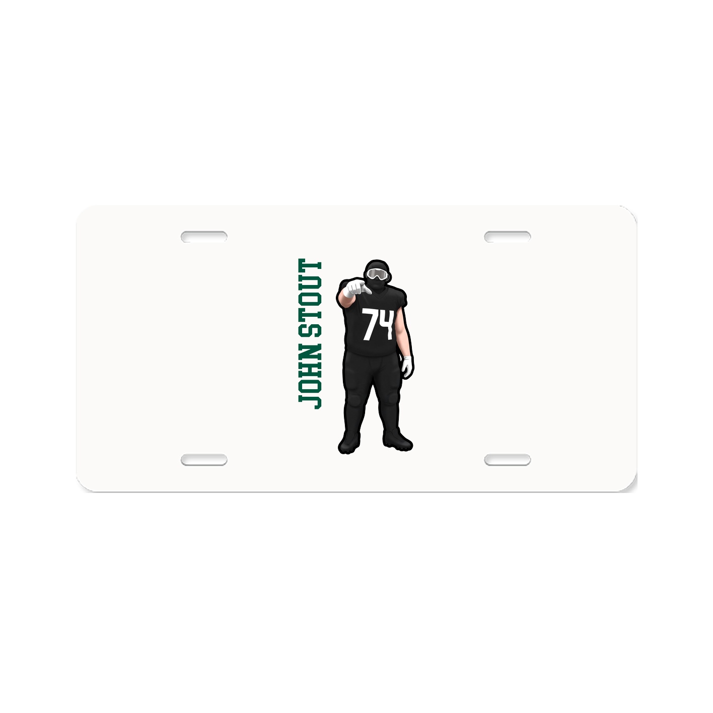 License Plate — Name Vertical in Classic