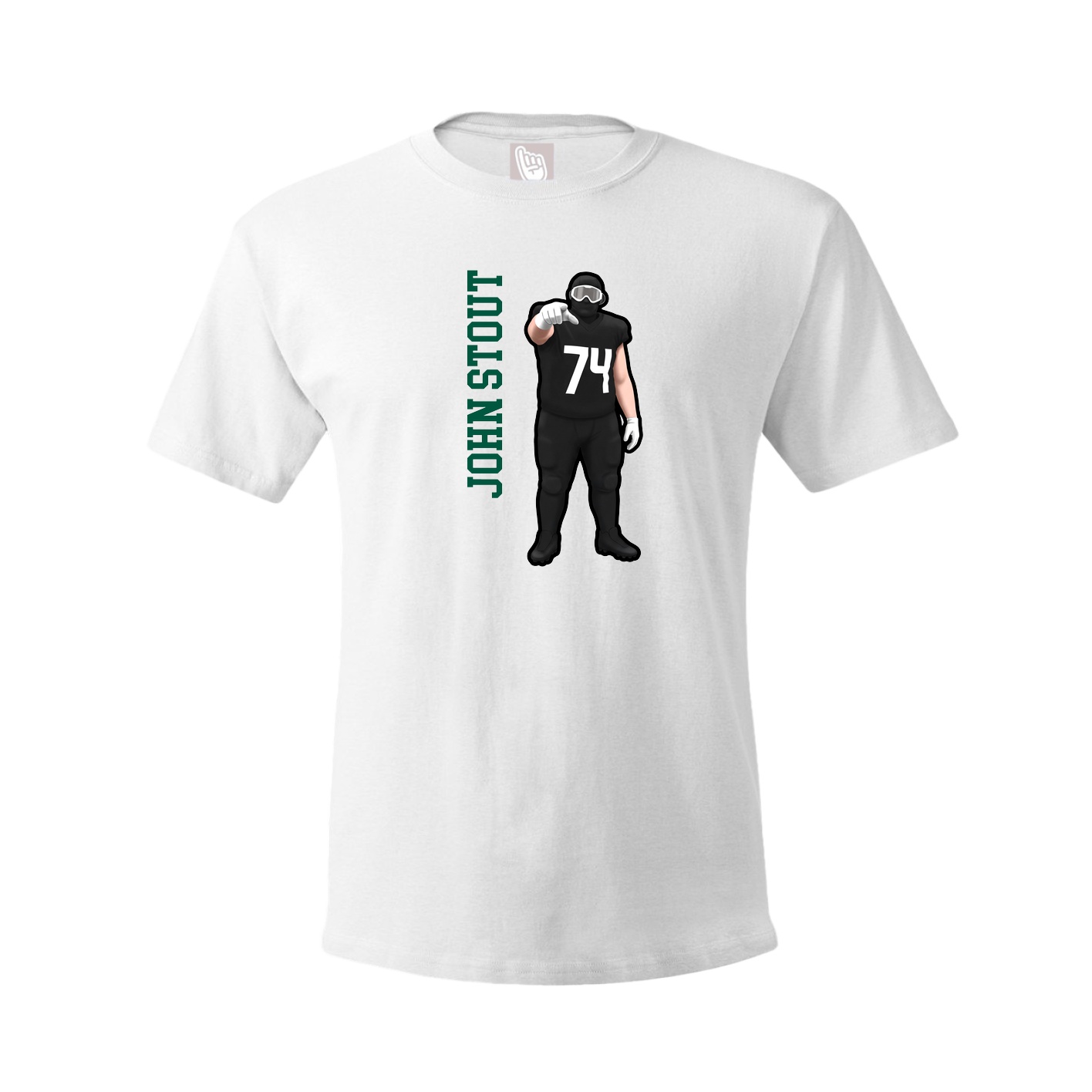 Youth Tee — Name Vertical in White