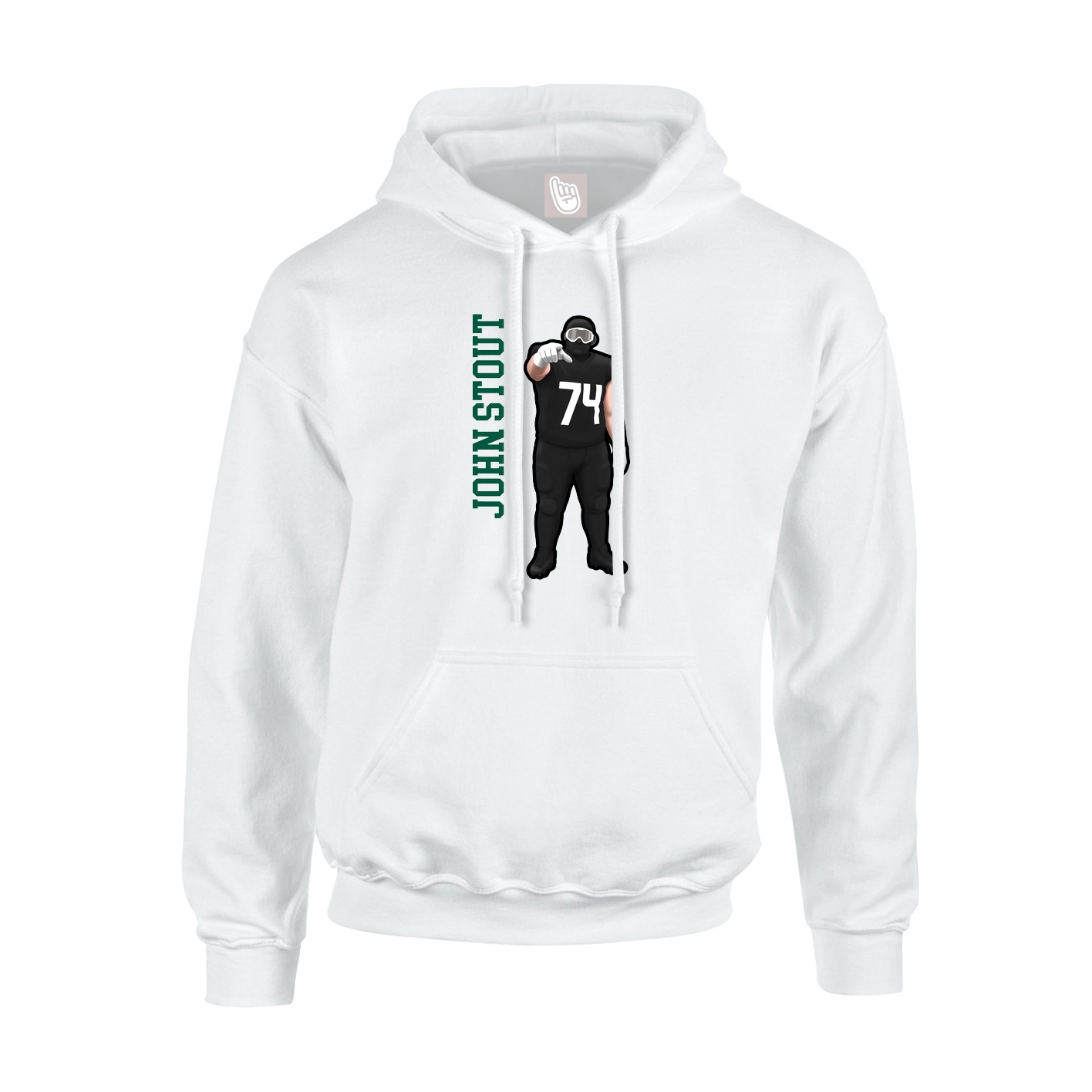 Hoodie — Name Vertical in White