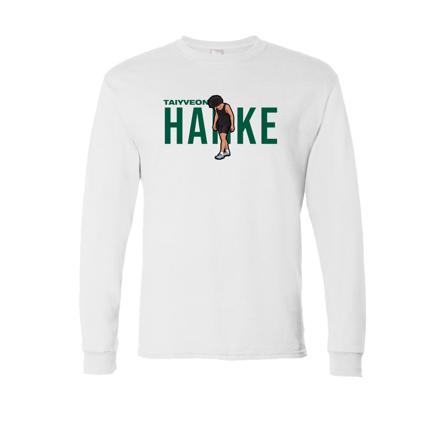 Long Sleeve Tee — Player Name in White