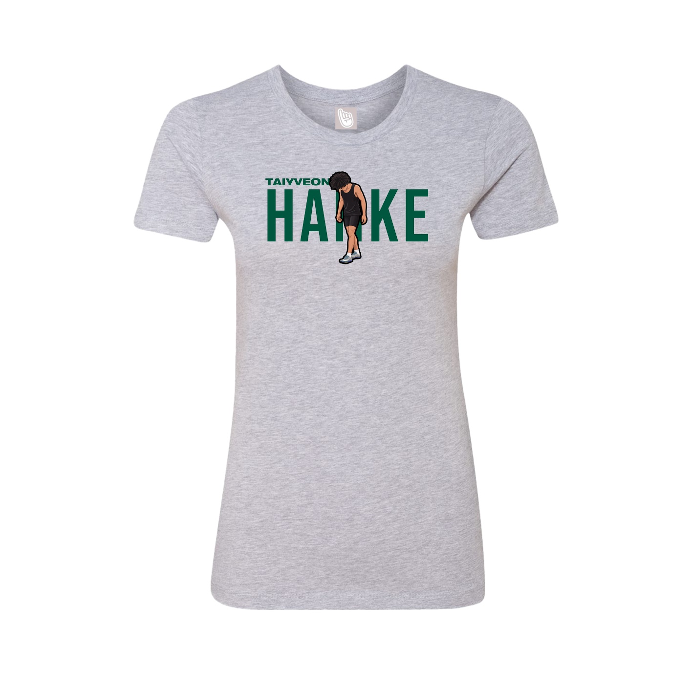Fitted Women's Tee — Player Name in Grey