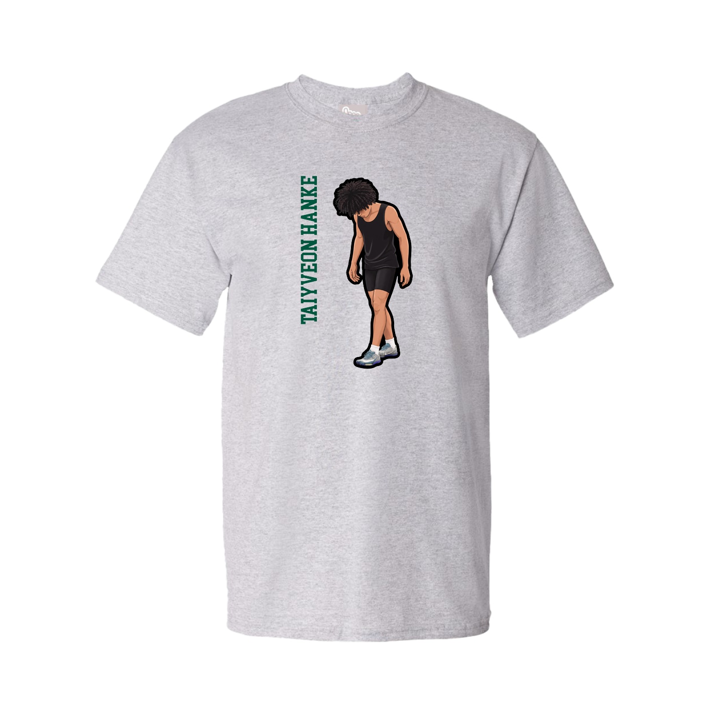 Tee — Name Vertical in Grey