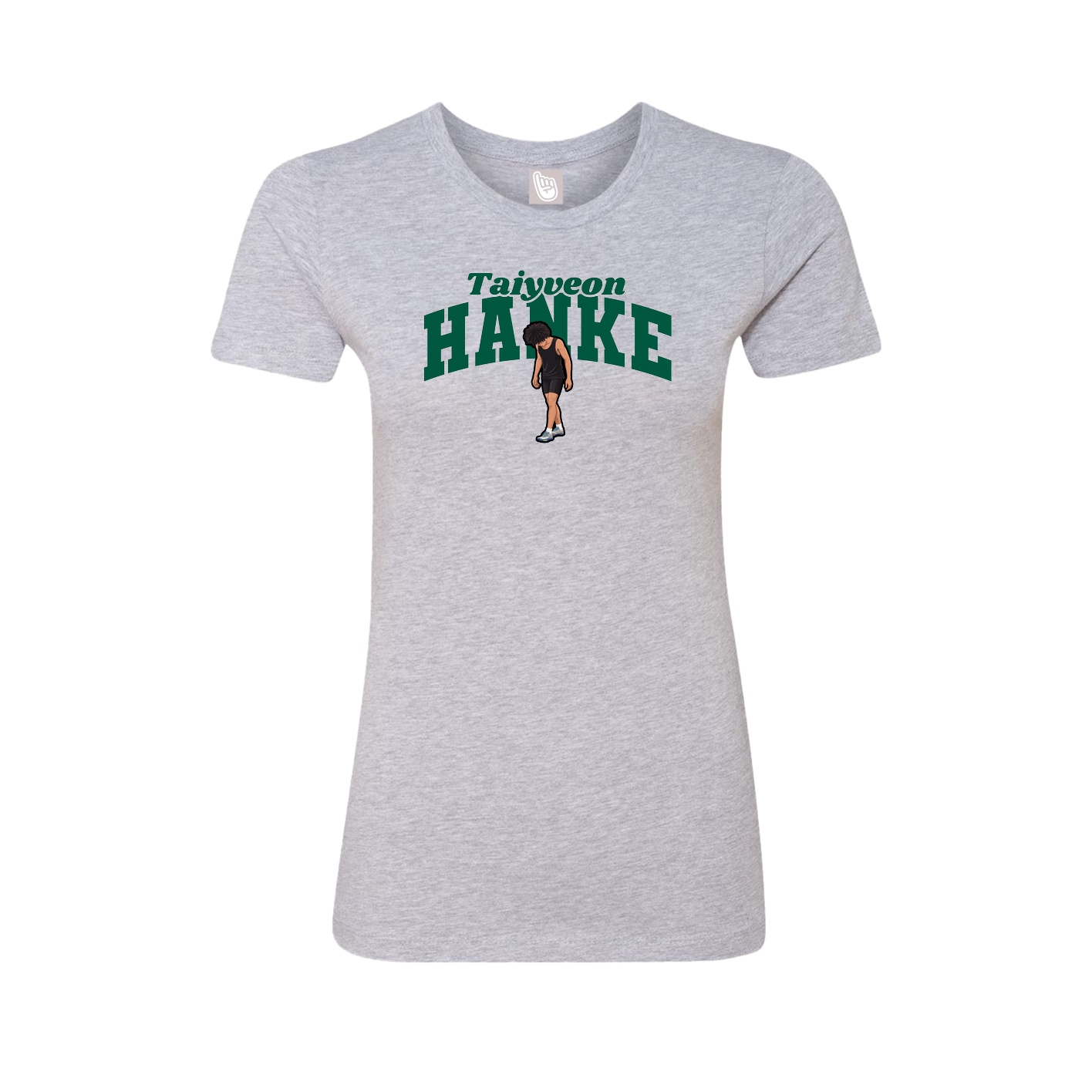 Fitted Women's Tee — Signature Arch in Grey