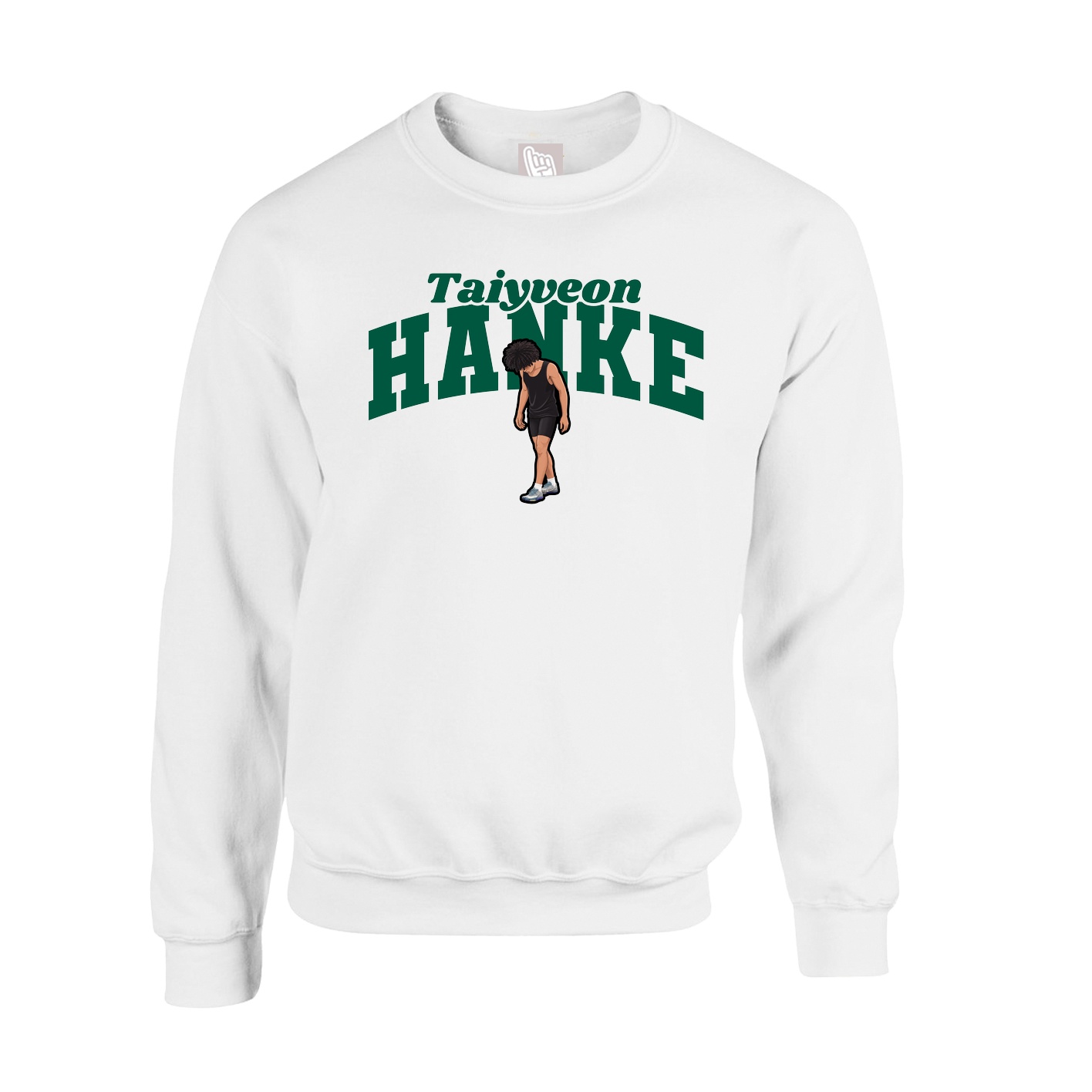 Fleece Crew — Signature Arch in White