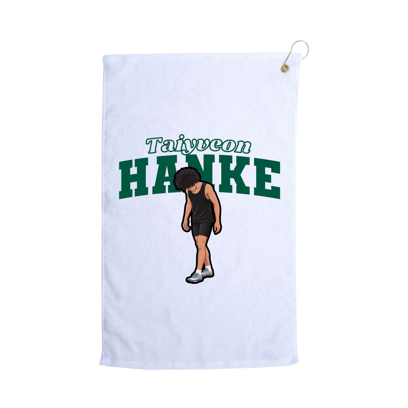 Golf Towel — Name Arch in White