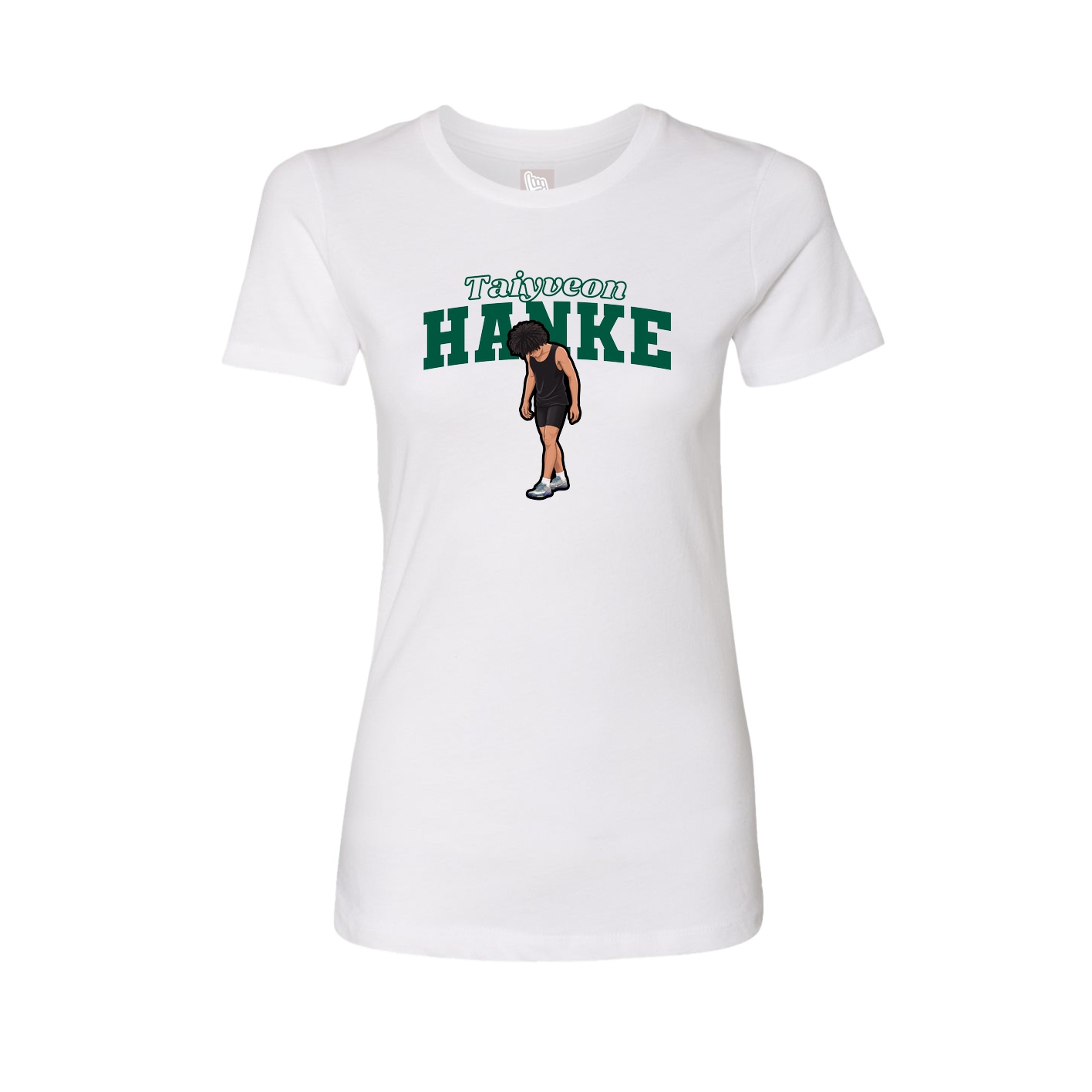 Fitted Women's Tee — Name Arch in White