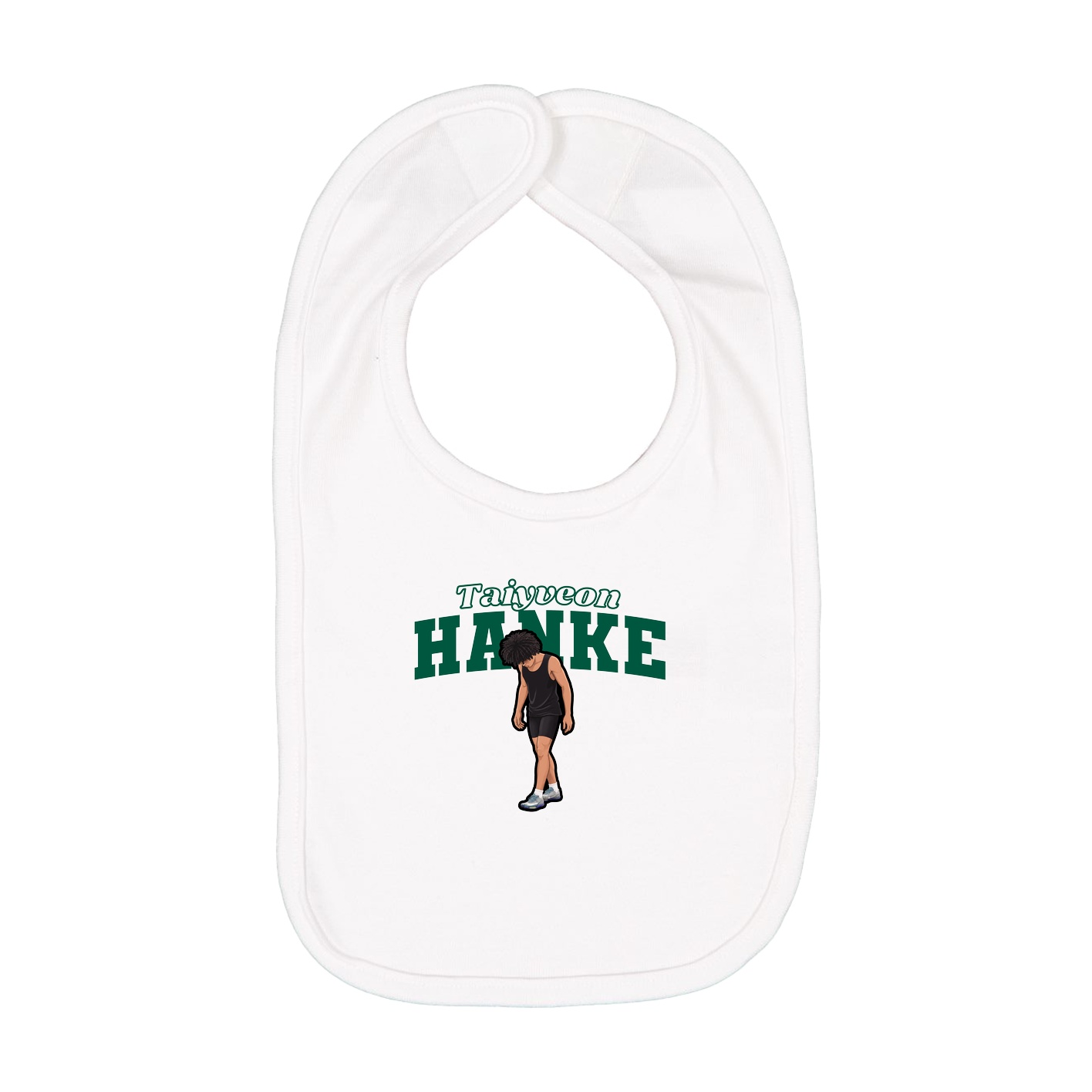 Infant Bib — Name Arch in White