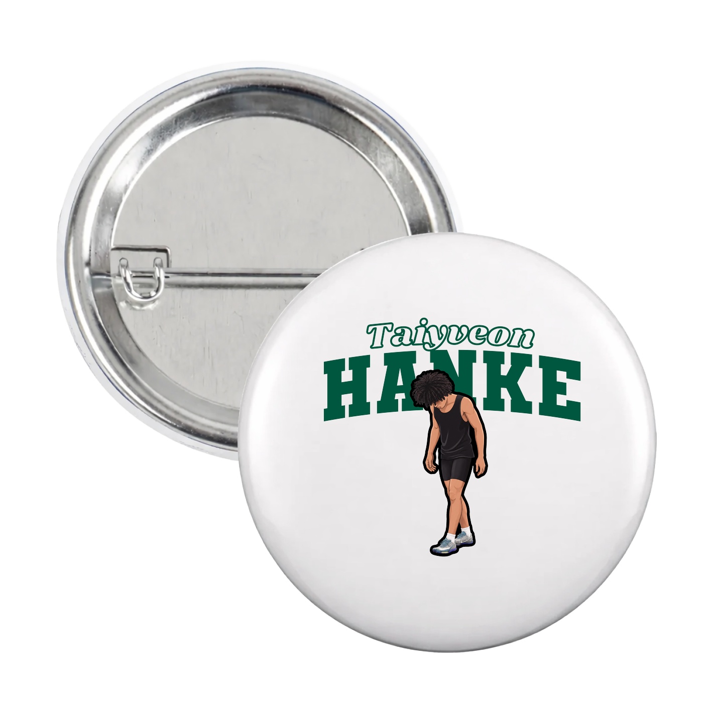 Game Day Button — Name Arch in White
