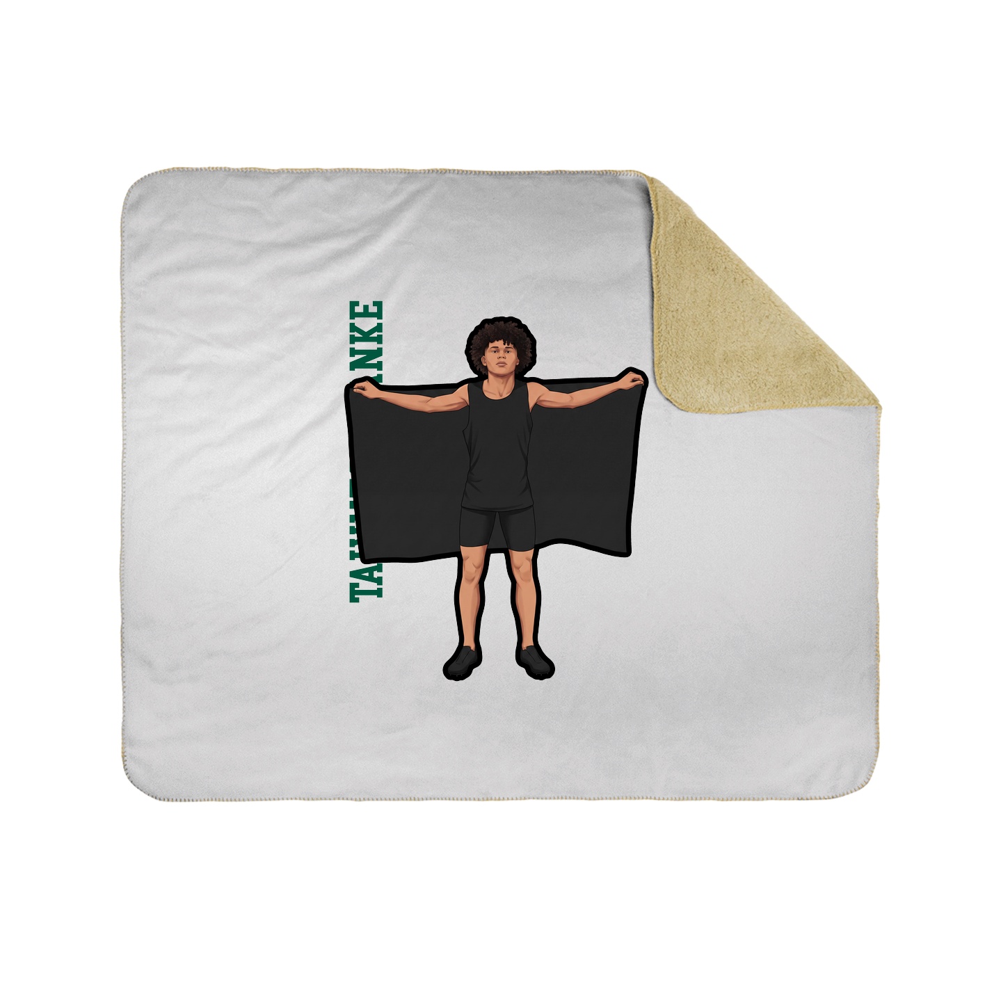 Throw Blanket — Name Vertical in White