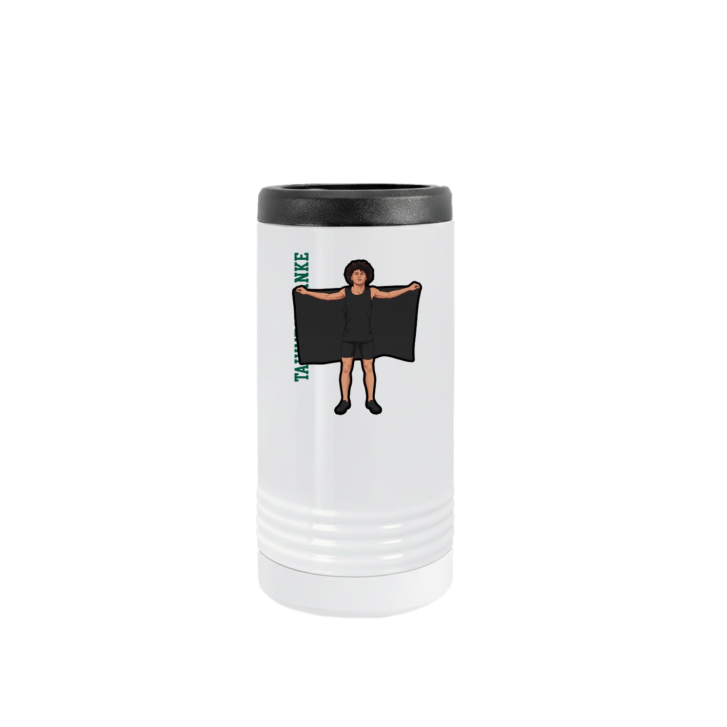 Slim Beverage Holder — Name Vertical in White