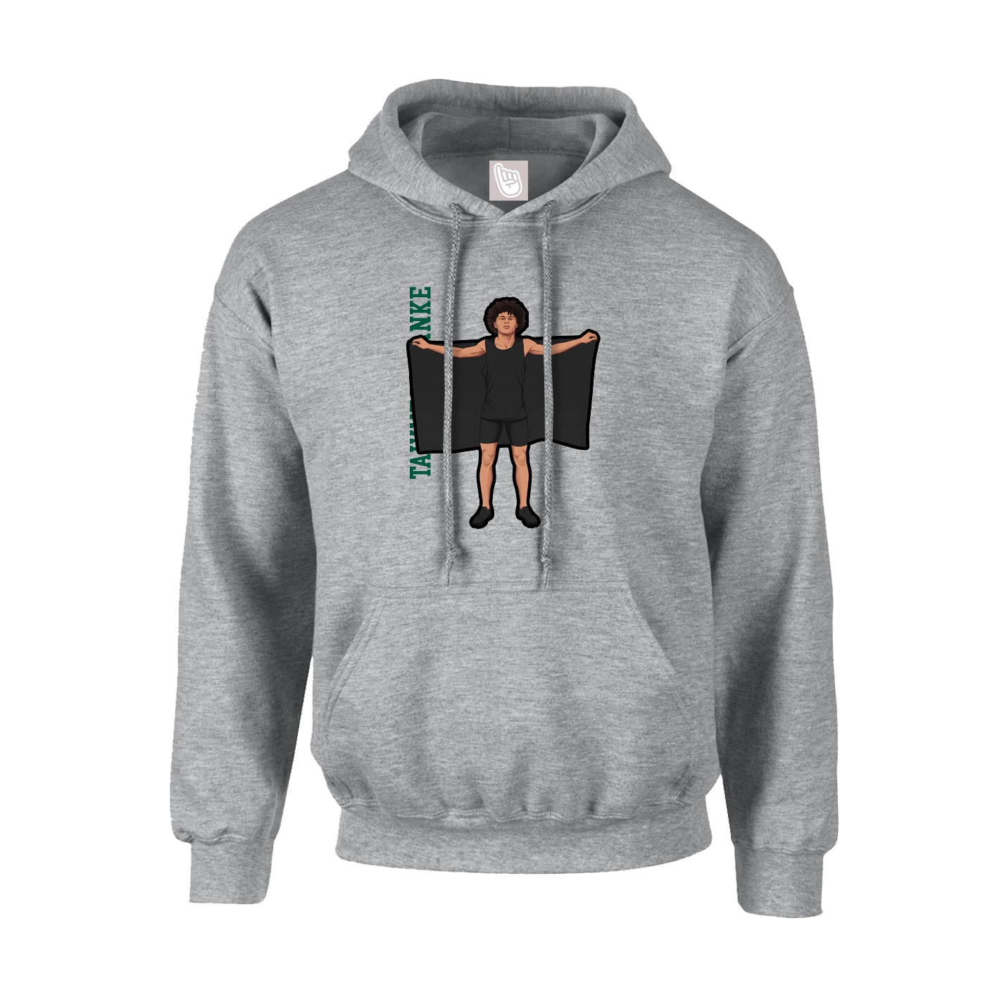Hoodie — Name Vertical in Grey