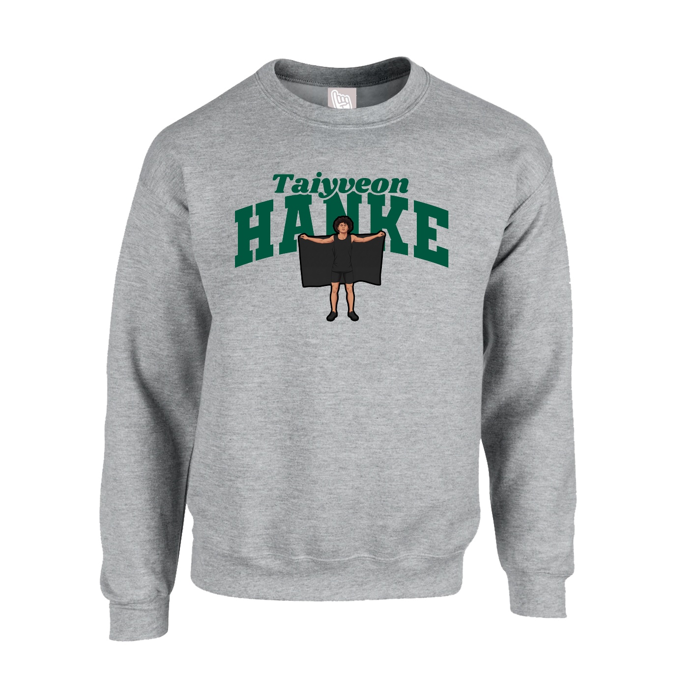 Fleece Crew — Signature Arch in Grey