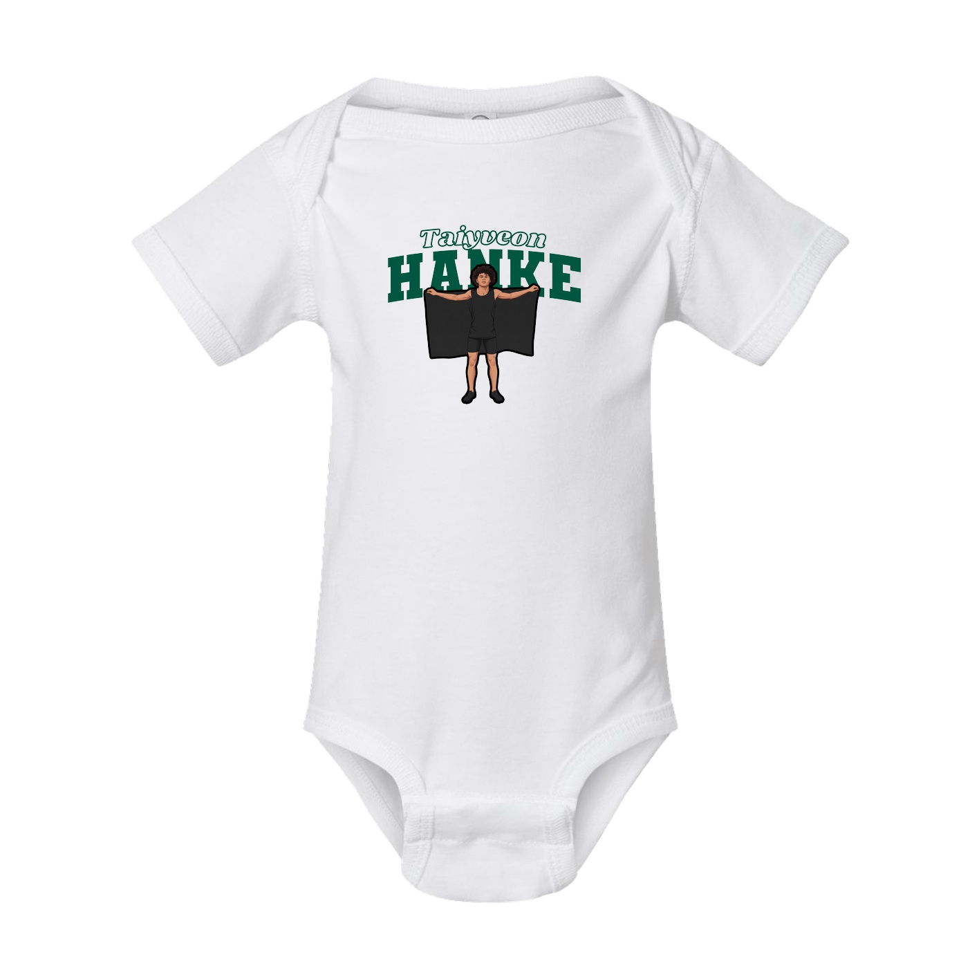 Baby Onesie — Name Arch in White