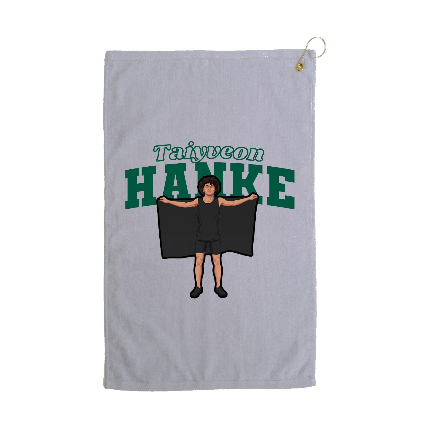 Golf Towel — Name Arch in Grey