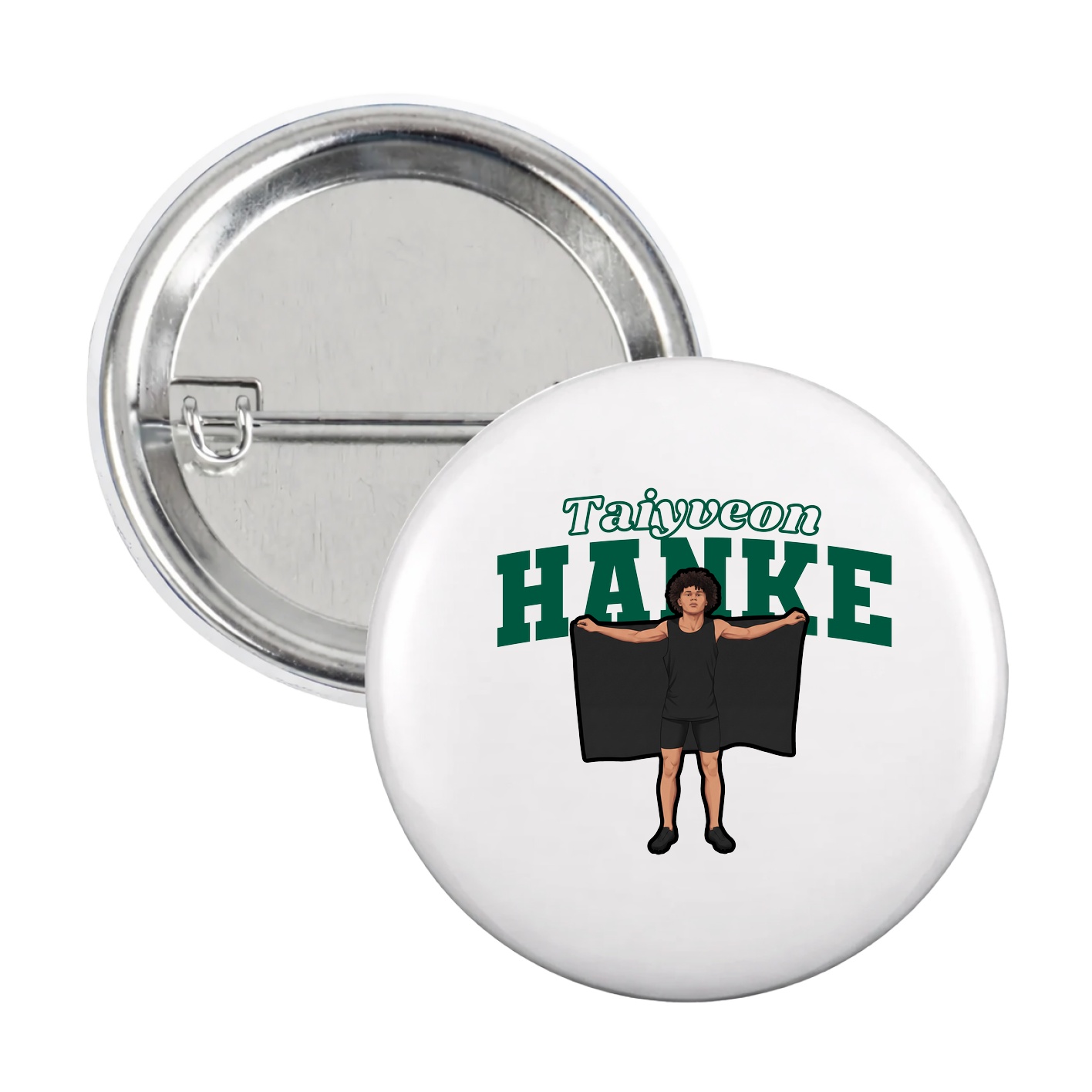 Game Day Button — Name Arch in White
