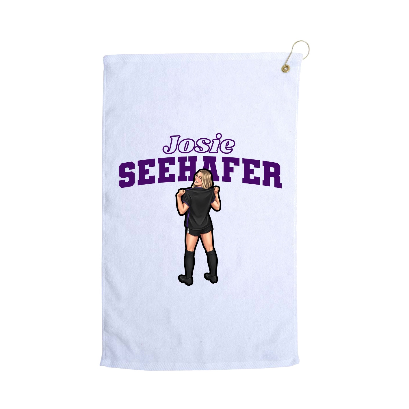 Golf Towel — Name Arch in White